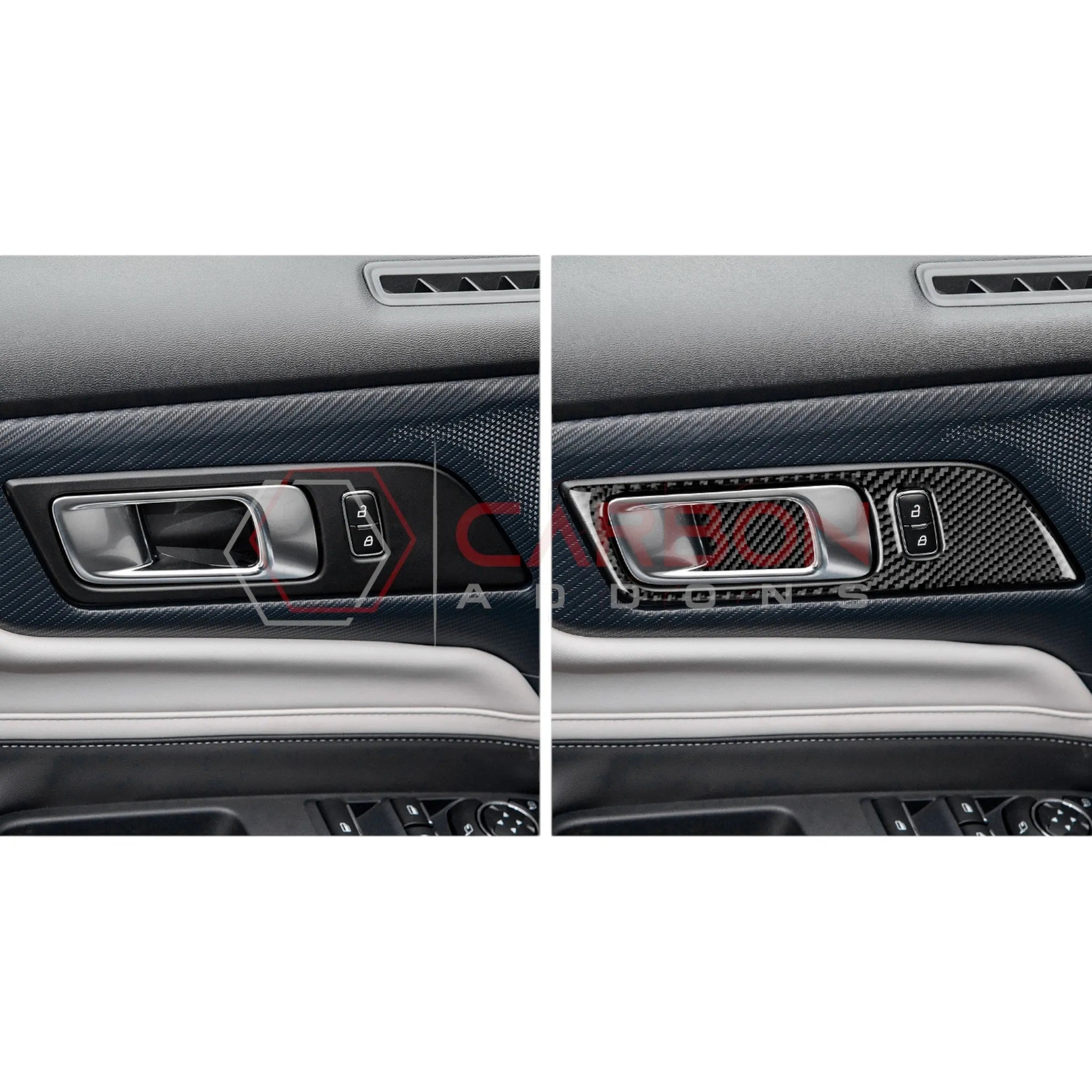2024+ S650 Mustang Real Carbon Interior Door Handle Trim Overlay