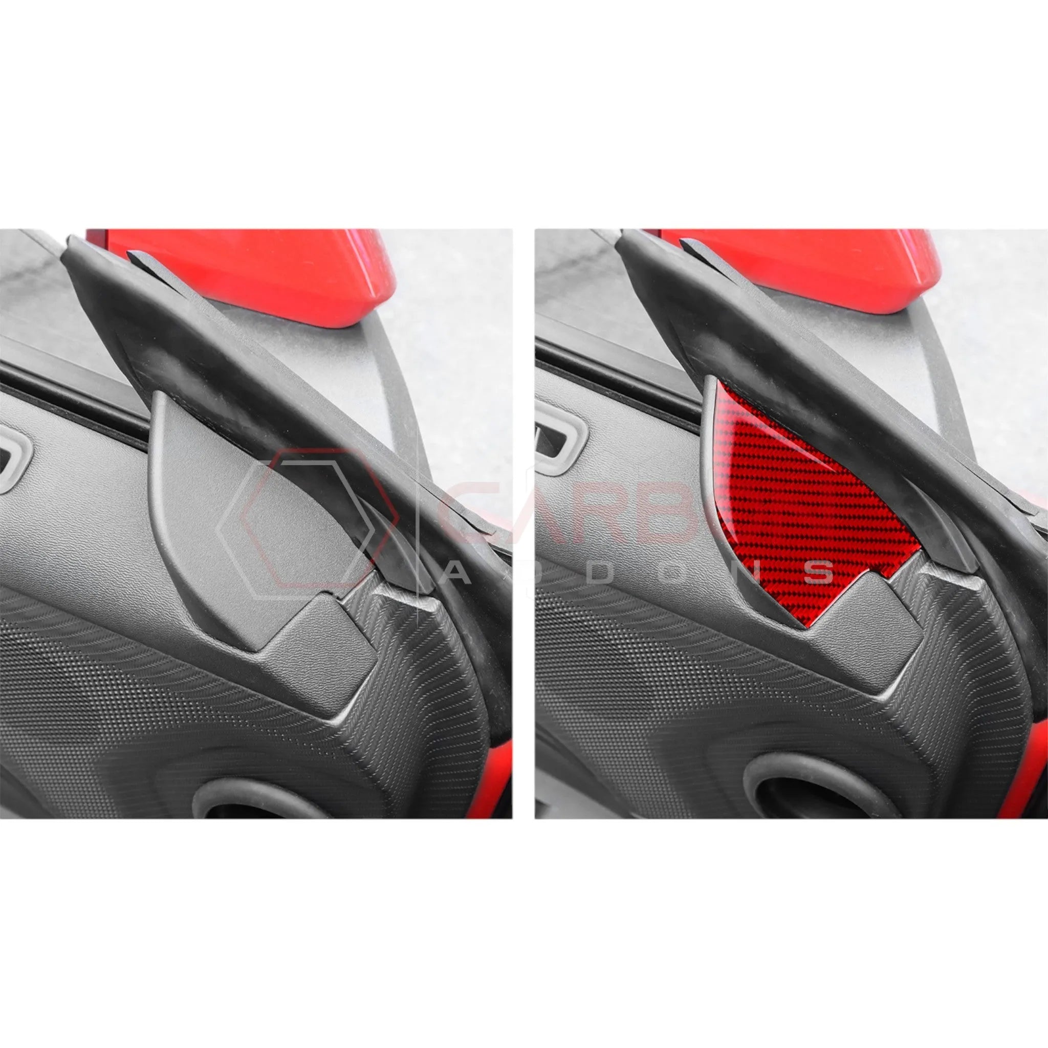 2024+ S650 Mustang Real Carbon Fiber Door Jam Triangle Trim Overlay