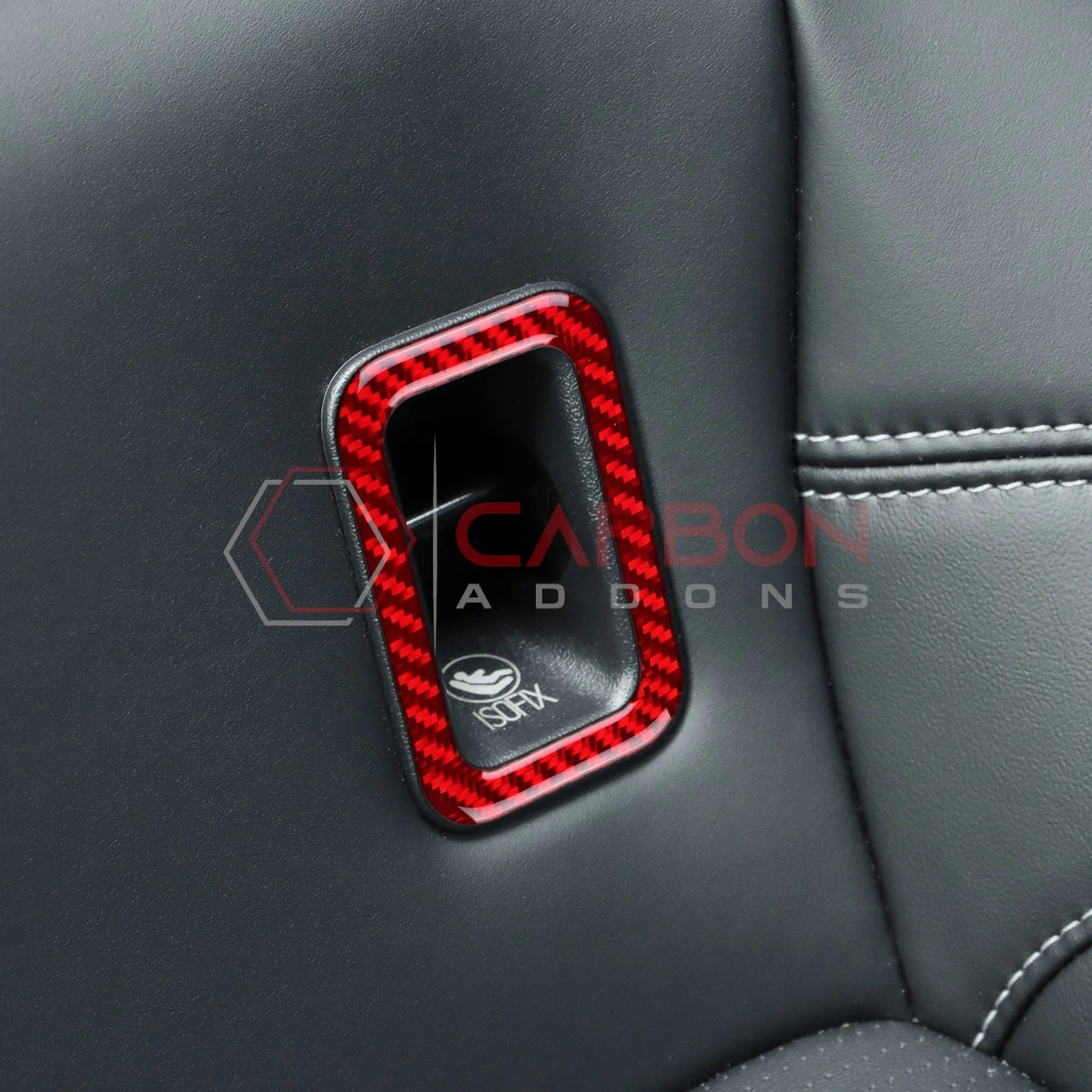 2024+ S650 Mustang Real Carbon Fiber Rear Baby Seat Latch Trim Overlay