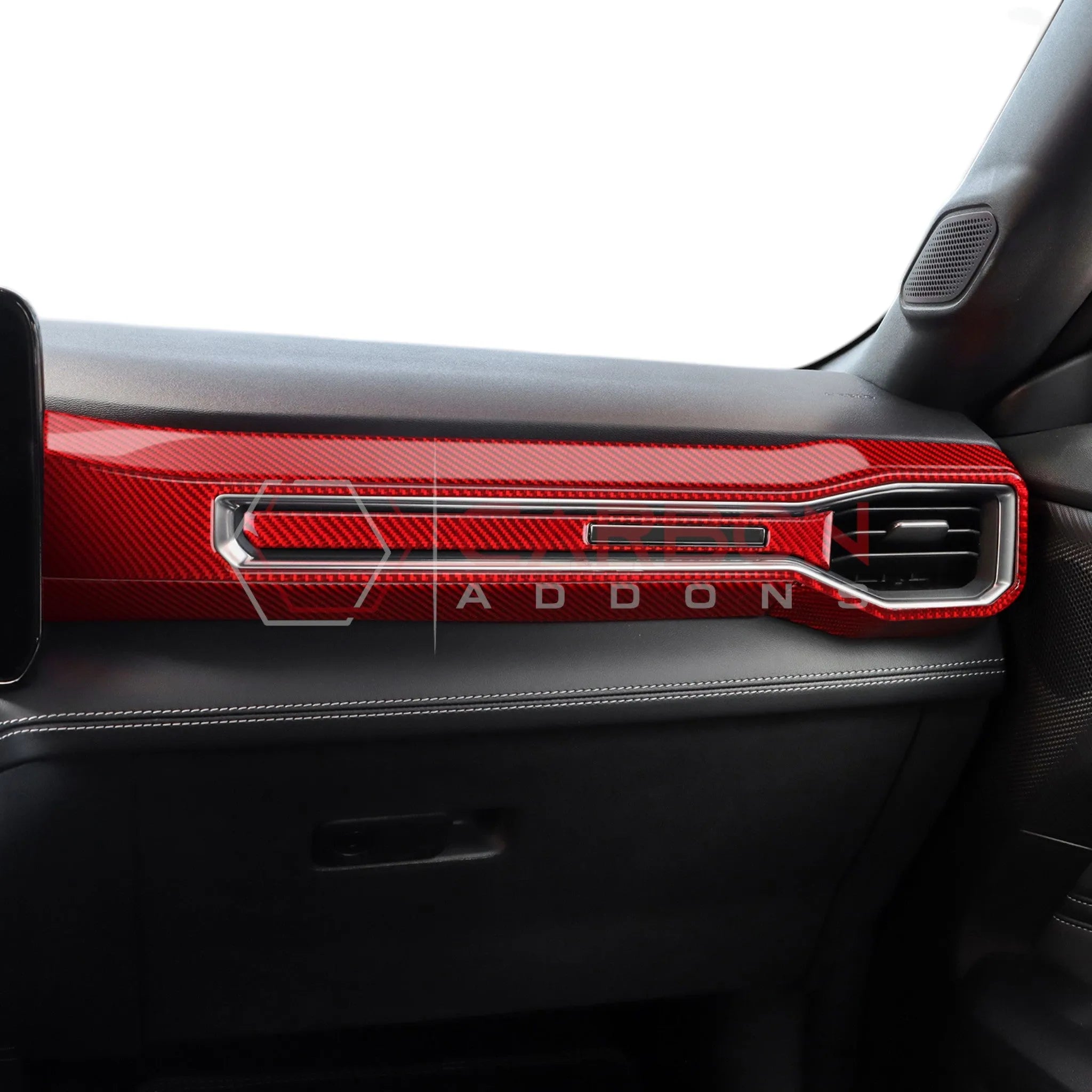 2024+ S650 Mustang Real Carbon Fiber Passenger Side Dashboard Trim Overlays