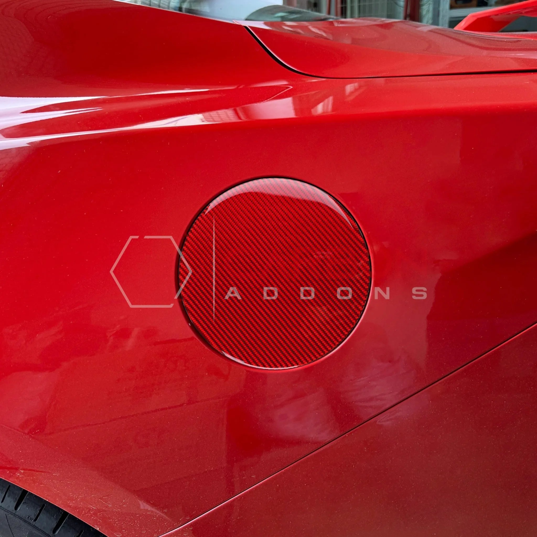 2024+ S650 Mustang Exterior Real Carbon Fiber Gas Cap Overlays