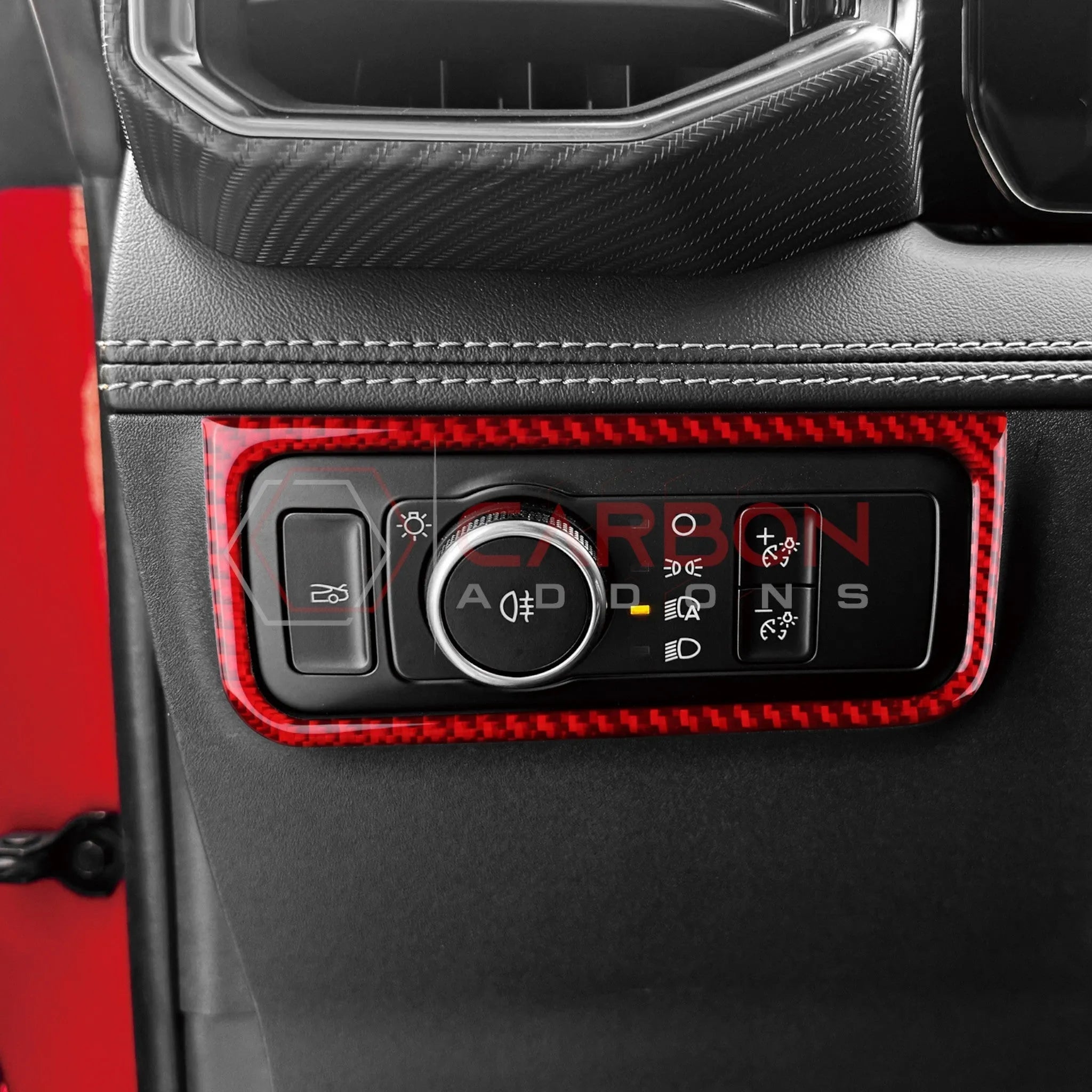 2024+ S650 Mustang Real Carbon Fiber Headlight Control Outer Trim Overlay
