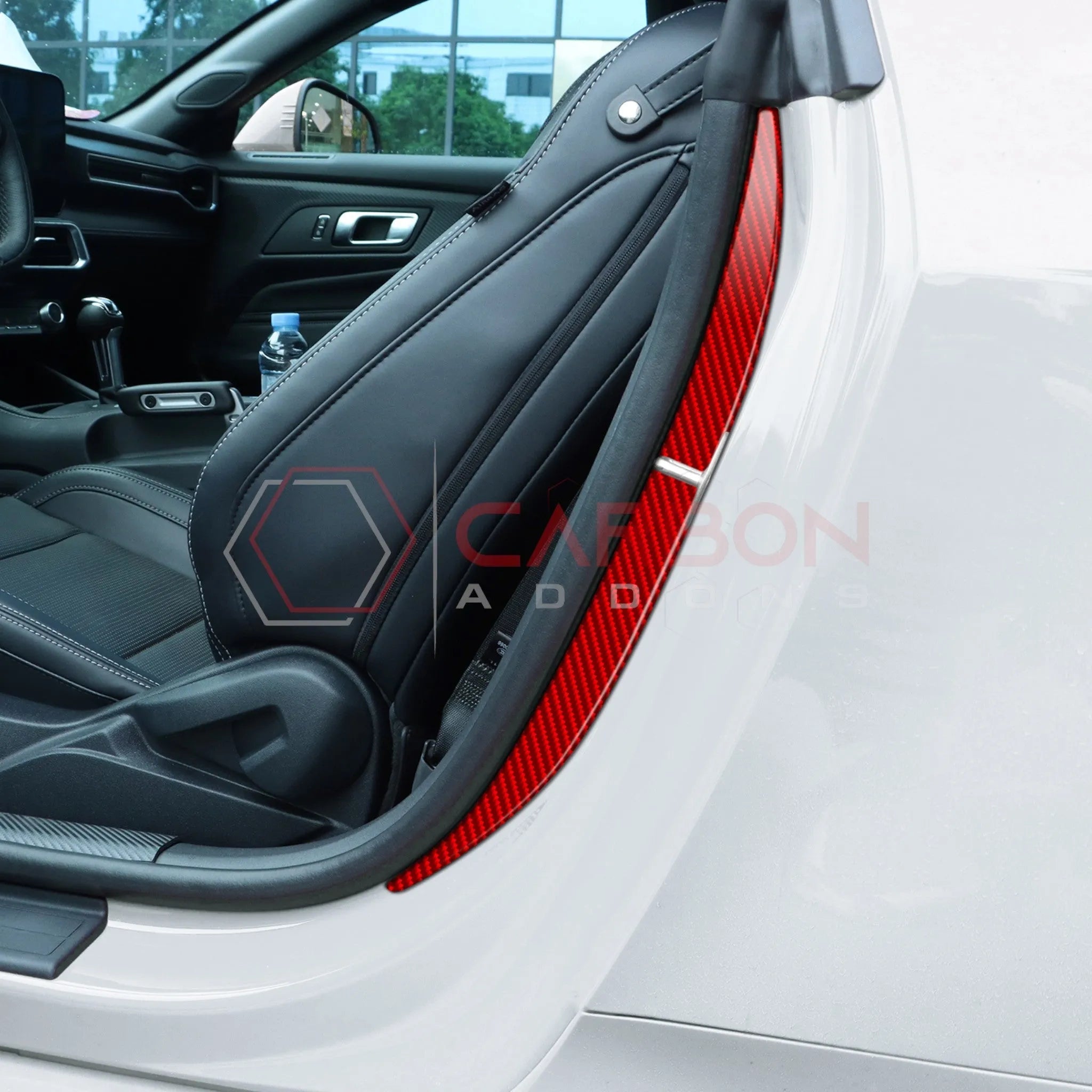 2024+ S650 Mustang Real Carbon Fiber Door Jam Trim Overlays