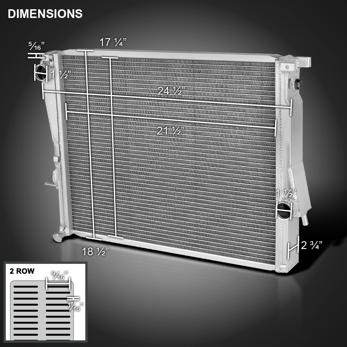 1998-2002 BMW E36 Z3 M Coupe/Roaster Aluminum 2-Row Performance Radiator