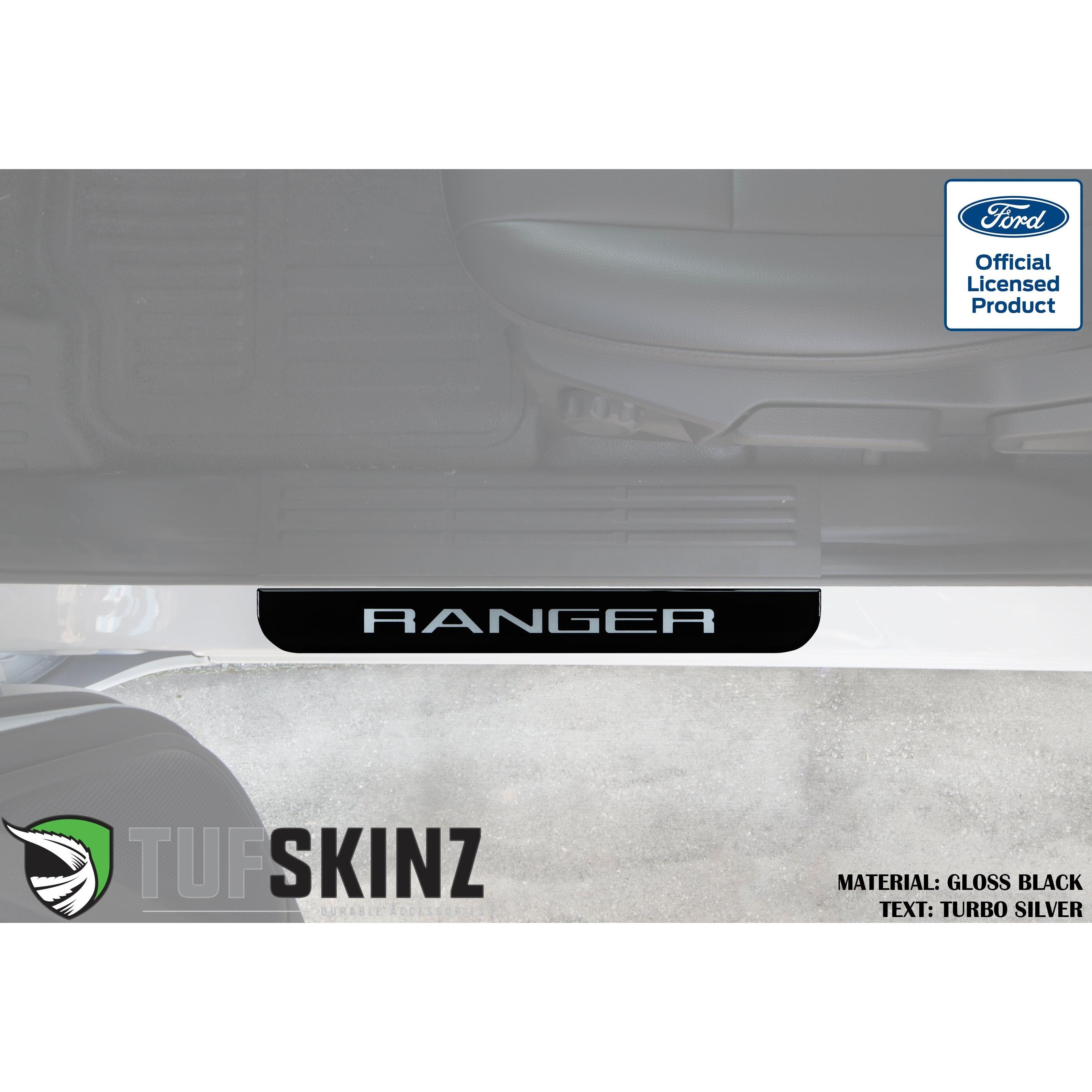 Supercrew Front Door Sill Trim Accent Trim Fits 2019-2020 Ford Ranger Silver Logo