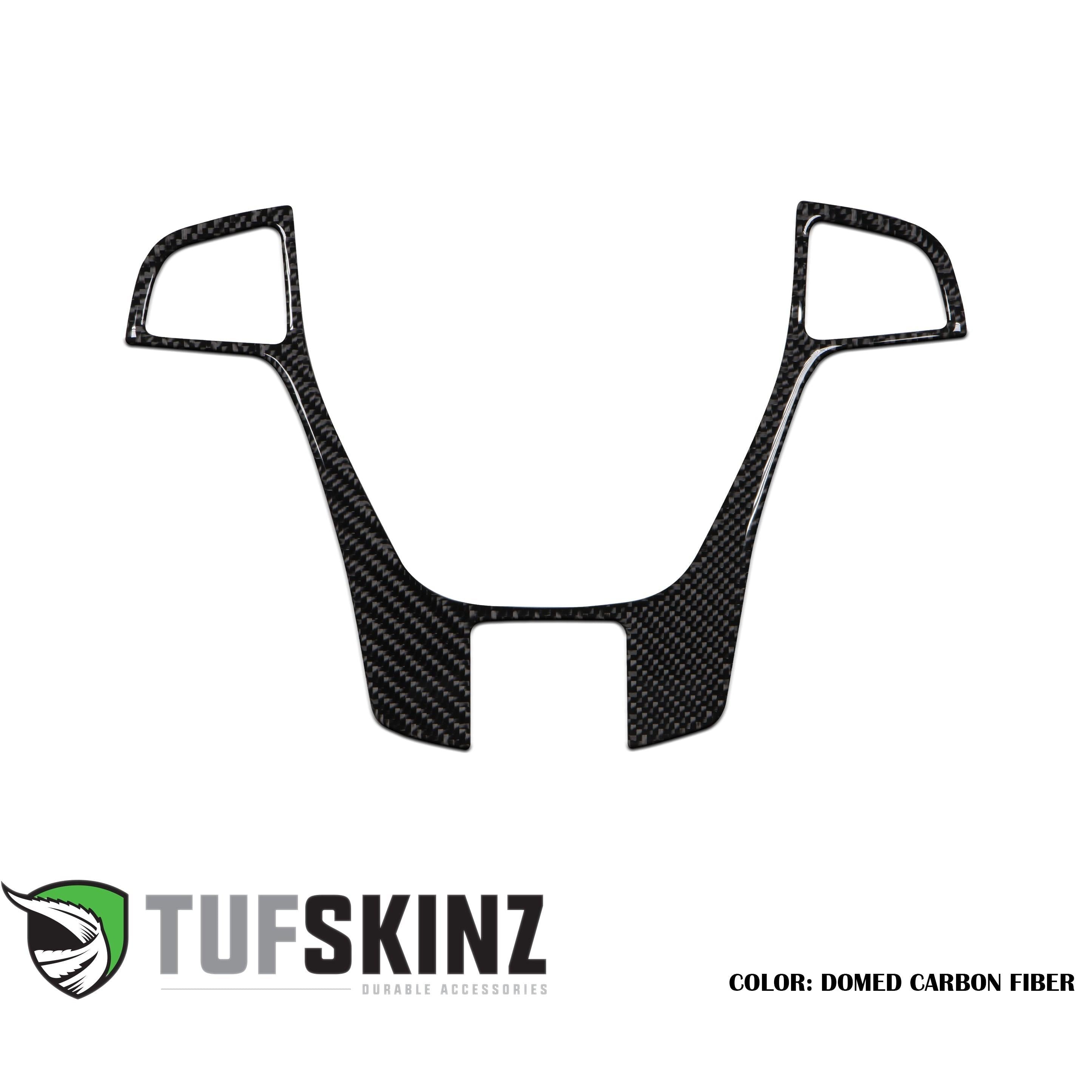 Steering Wheel Trim Accent Trim Fits 2019-2020 Ford Ranger Real Carbon Fiber(Domed)