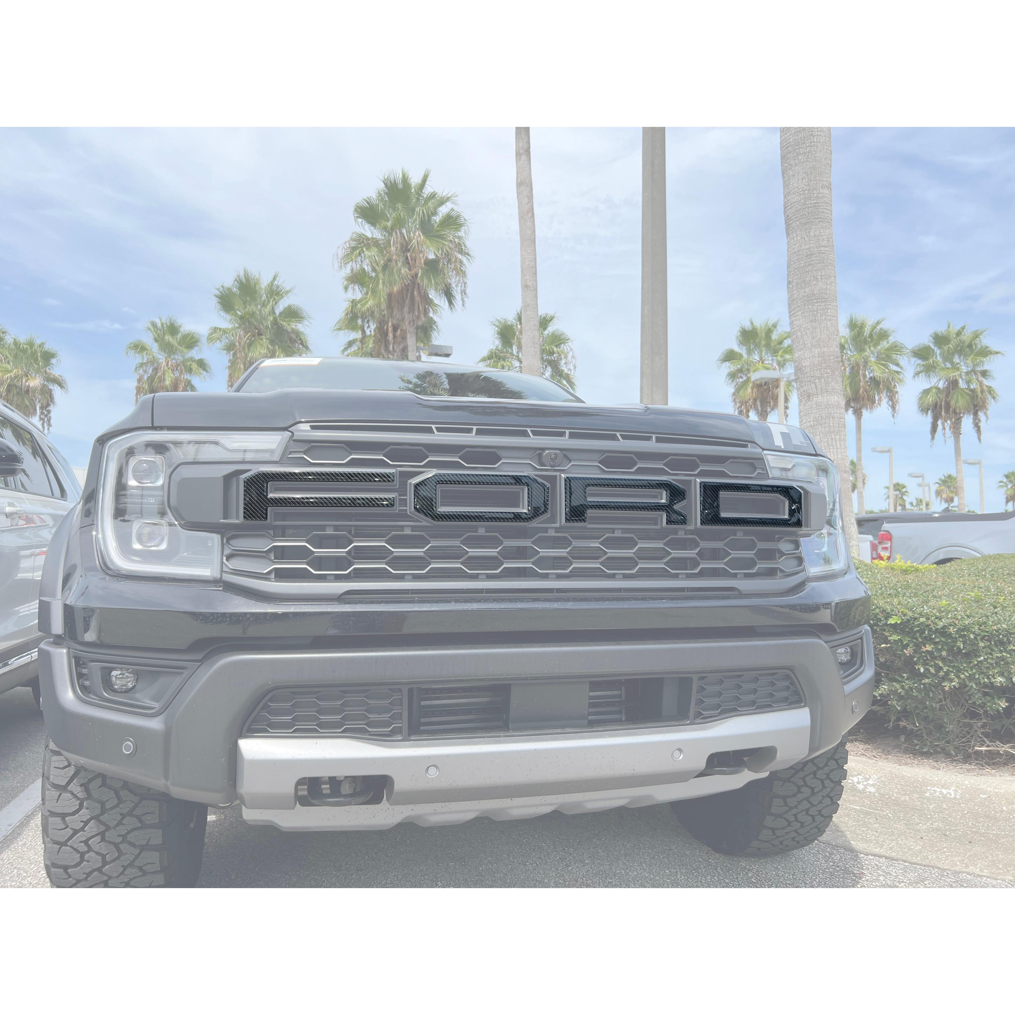 Grille Letter Overlays Fits 2024-2026 Ford Ranger Raptor