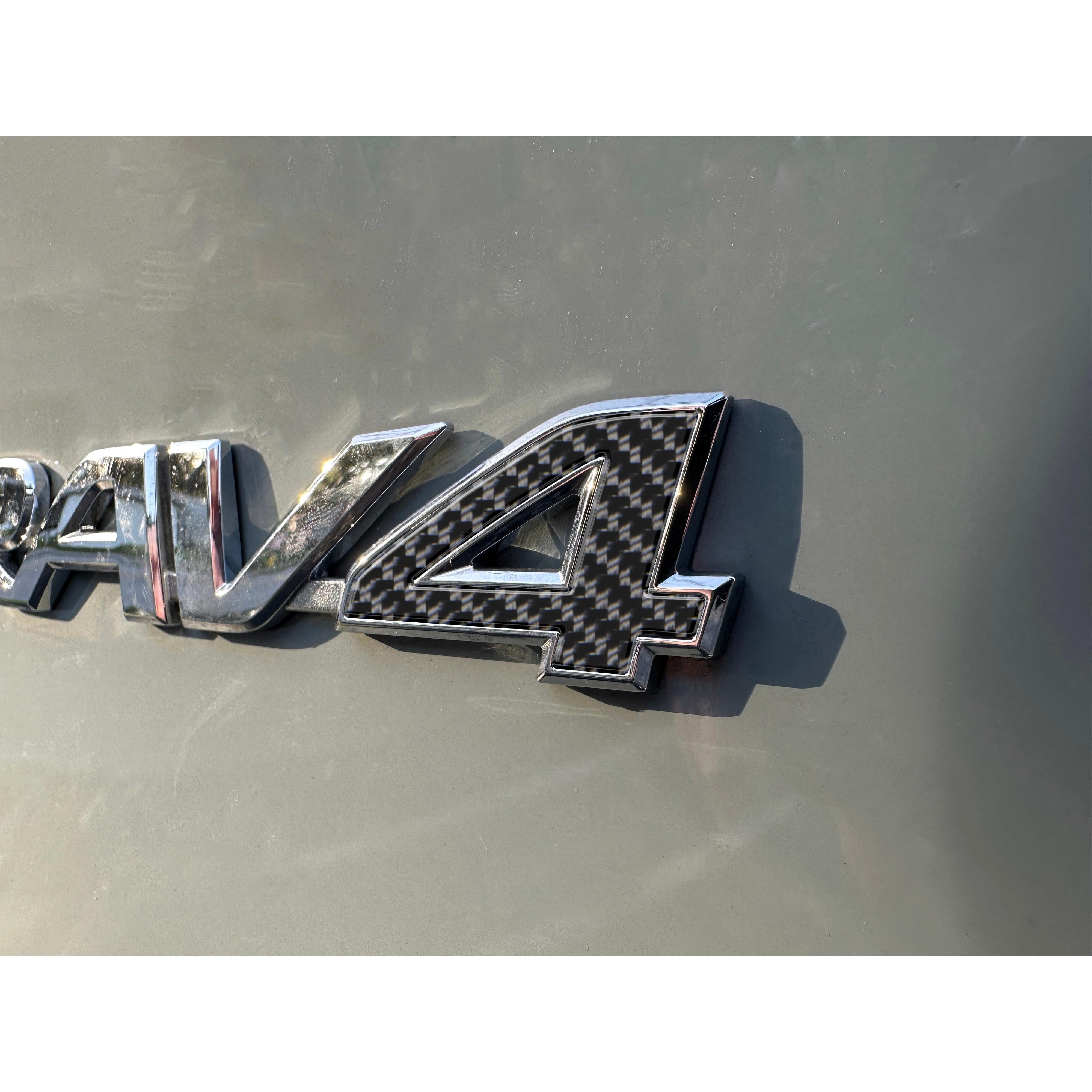 Rear Emblem "4" Letter Inserts Fits 2019-2025 Toyota Rav4