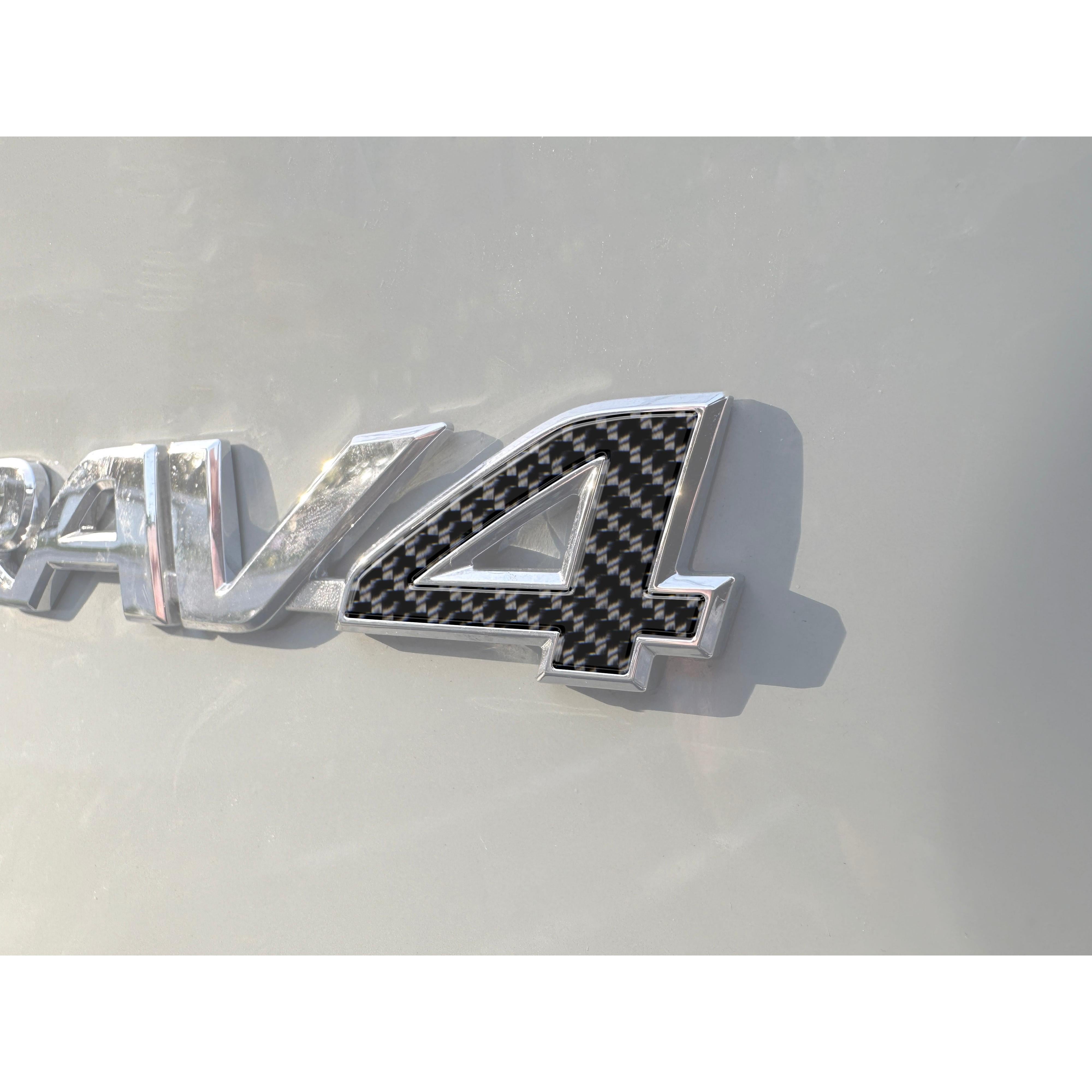 Rear Emblem "4" Letter Inserts Fits 2019-2025 Toyota Rav4
