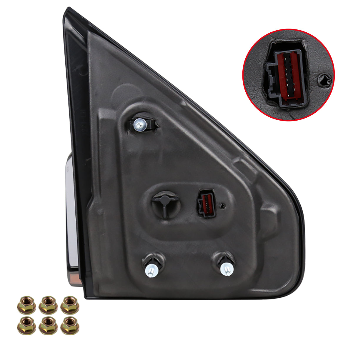 2007-2014 Ford F-150 Black Power Adjustable & Heated Side Mirror w/ LED Amber Turn Signal & Puddle Light - Driver Side Only