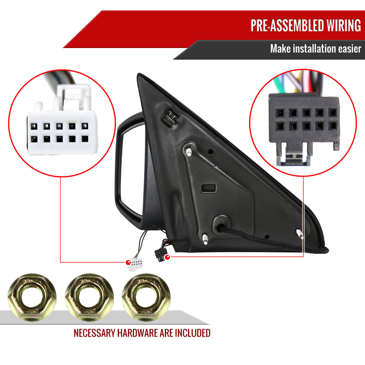 2013-2019 Dodge RAM Chrome Power Adjustable, Auto-Fold, & Heated Side Mirror w/ LED Turn Signal & Puddle Light - Driver Side Only