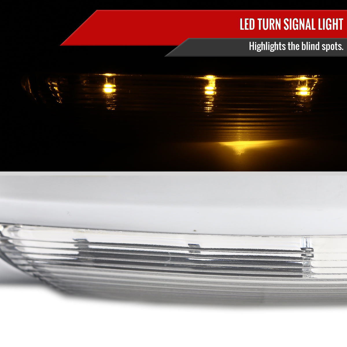 2013-2019 Dodge RAM Chrome Power Adjustable, Heated Side Mirror w/ LED Turn Signal & Puddle Light - Driver Side Only