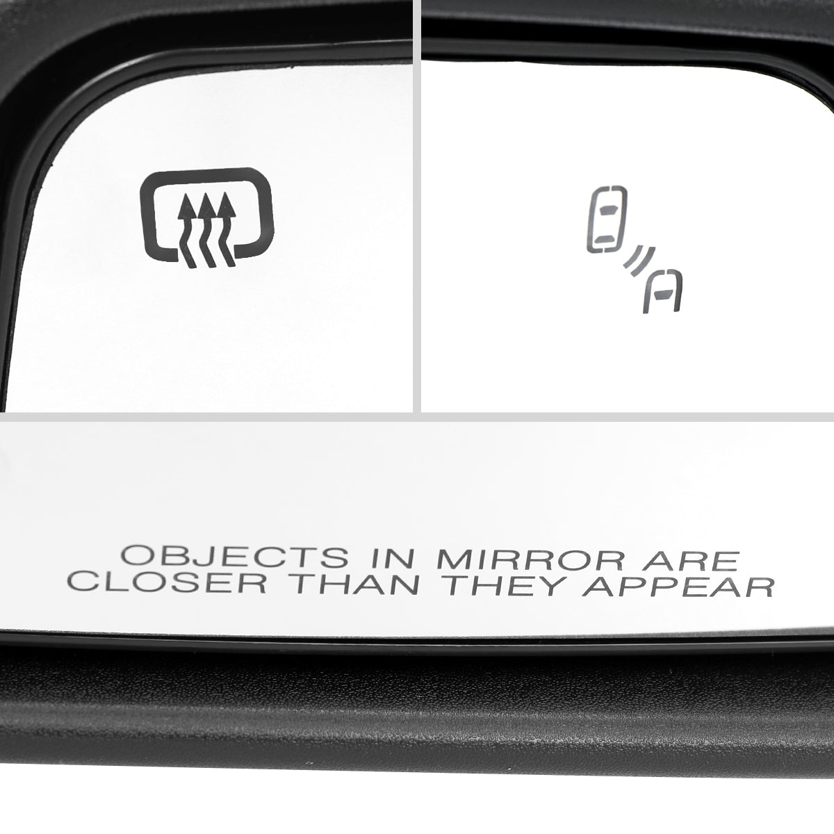 2019-2026 GMC Sierra 1500 Chrome Power Adjustable, Manual Fold, BSD & Heated Side Mirror w/ LED Puddle and Turn Signal Light - Passenger Side Only