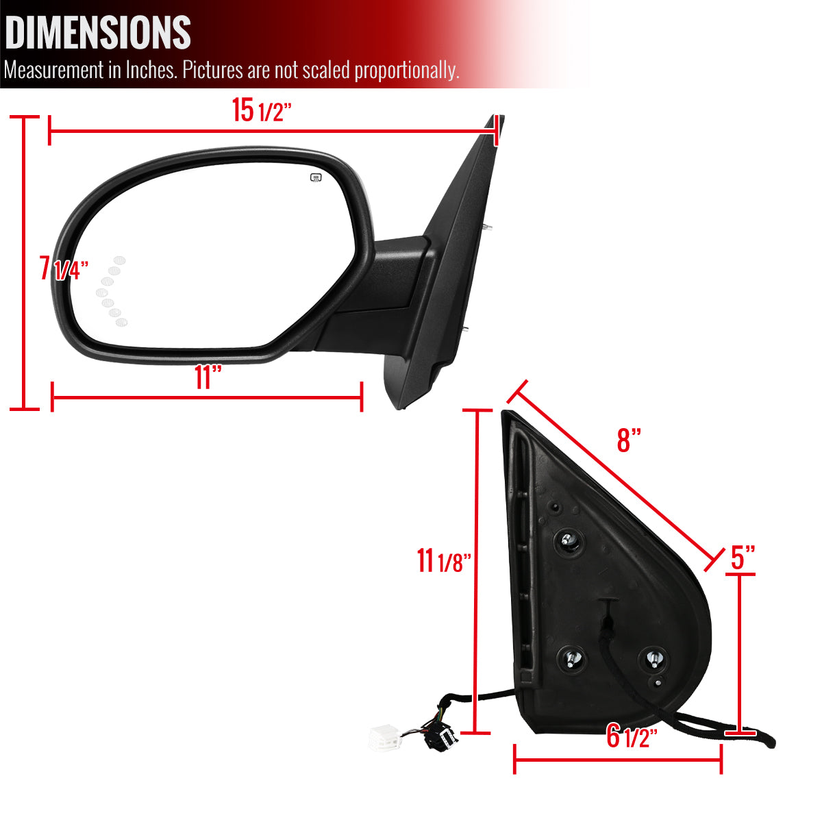 2007-2013 Chevrolet Silverado/GMC Sierra Chrome Power Adjustable & Heated Side Mirror w/ LED Turn Arrow Signal & Puddle Light - Driver Side Only