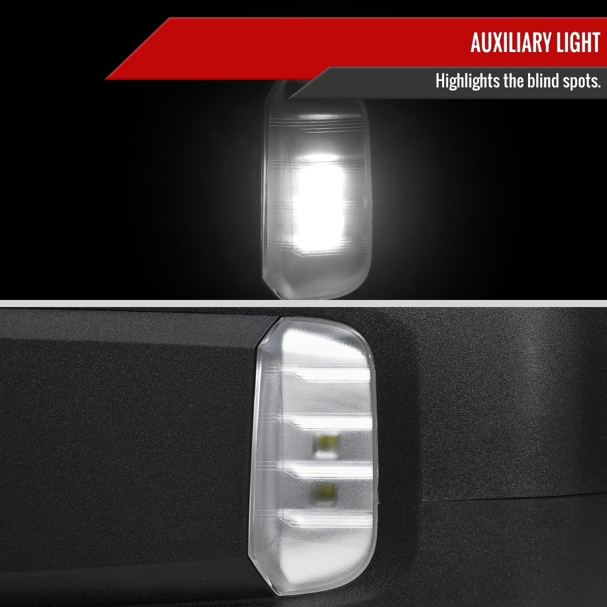 2019-2026 Chevrolet Silverado 1500 Black Power Adjustable, Auto-Fold, BSD & Heated Side Mirror w/ LED Puddle and Auxiliary Light - Driver Side Only