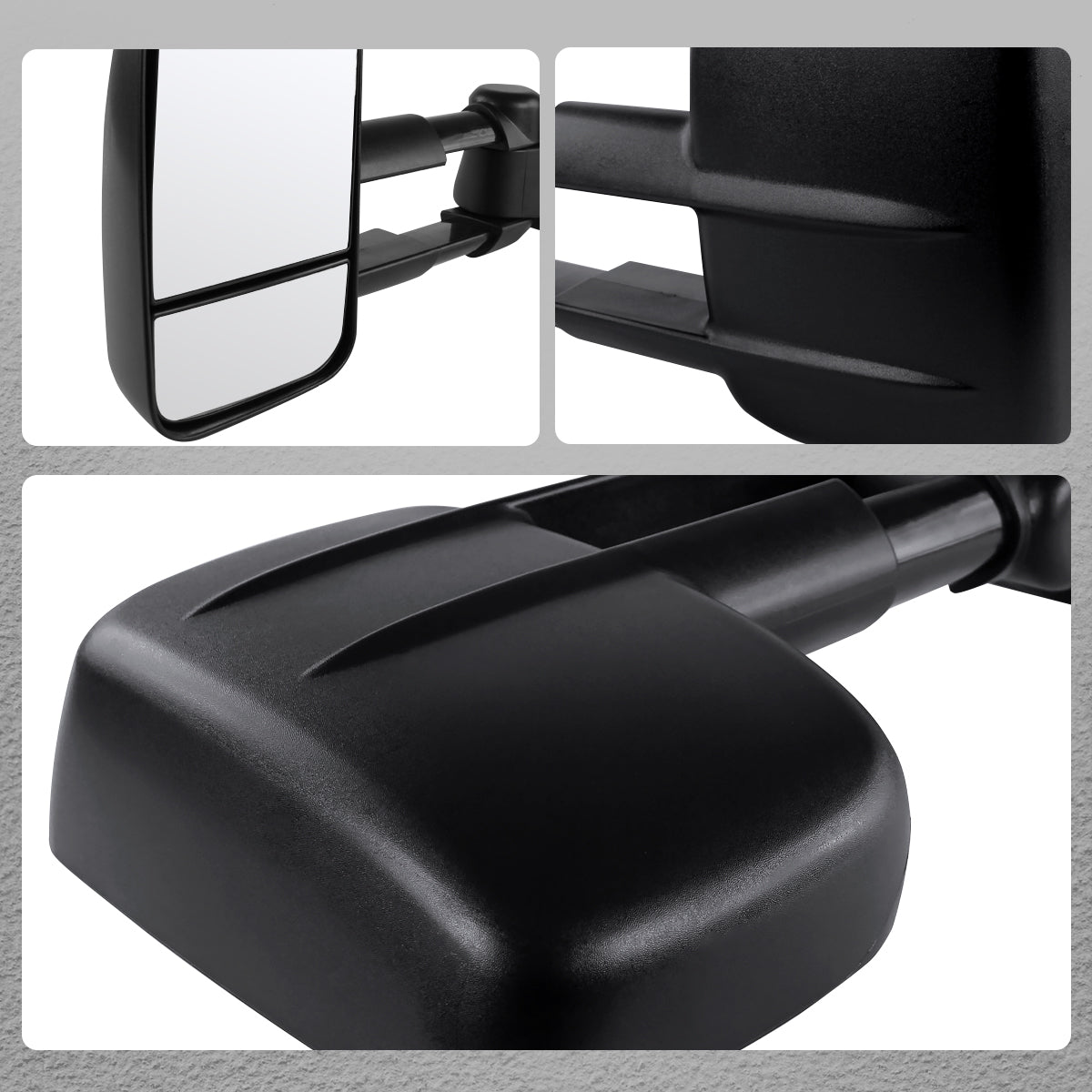 1988-1998 Chevrolet C/K 1500 / Tahoe / GMC Yukon / Suburban Chrome Power Adjustable Manual Extendable Towing Mirrors w/ Smoked LED Signal Lights