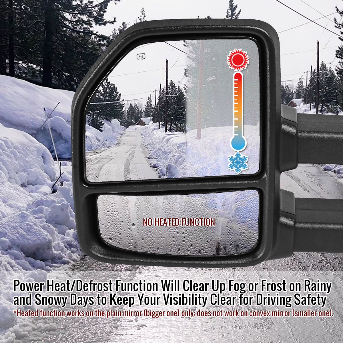 2015-2020 Ford F-150 Power Adjustable, Heated, & Manual Extendable Chrome Towing Mirrors w/ Sequential LED Signal, Puddle, & Auxiliary Lights