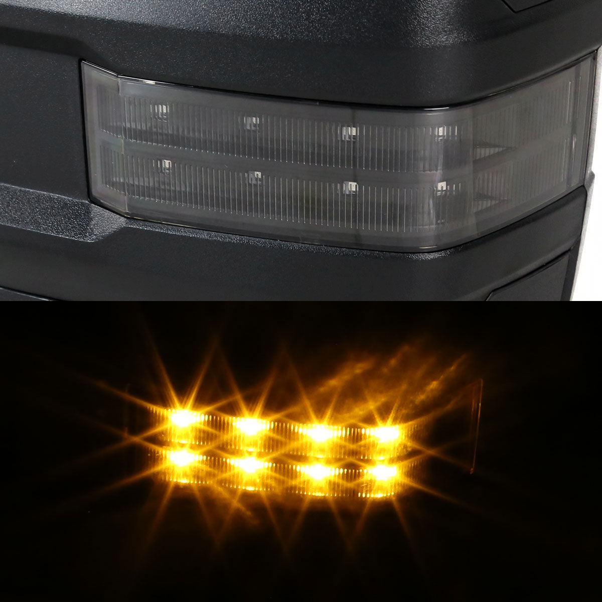 1999-2002 Chevrolet Silverado/Tahoe/Suburban/Avalanche GMC Sierra/Yukon/Yukon XL Power Heated Manual Extendable Towing Mirrors w/ Smoked Lens LED Turn Signal & Clearance Lights