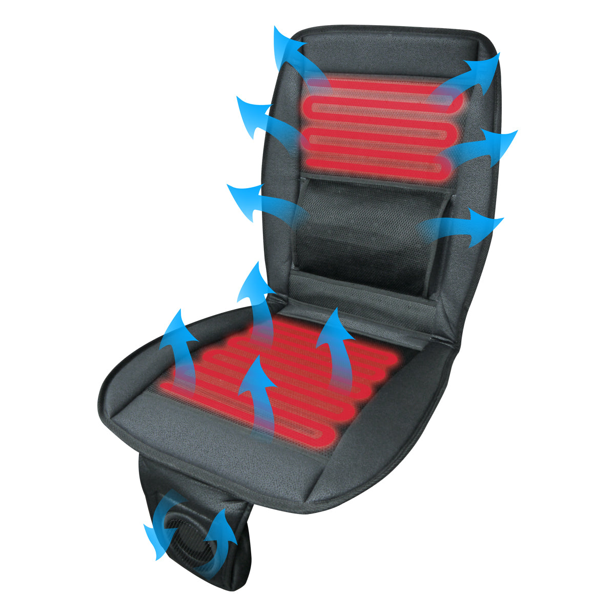 3-in-1 Seat Cover Warmer + Cooler + Massager + Remote Control
