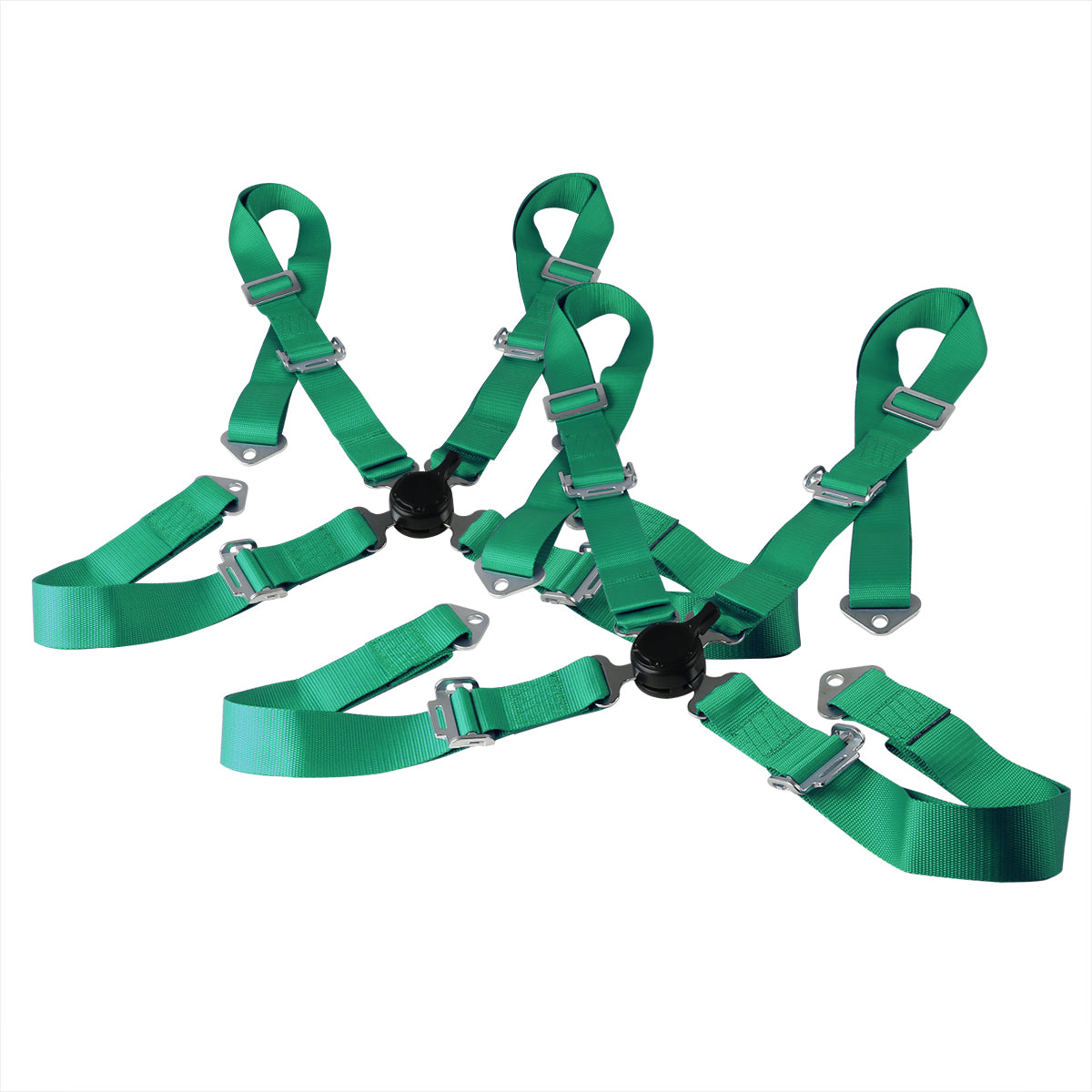 Universal Green 4 Point Quick Release Camlock Racing Seat Belt Safety Harness