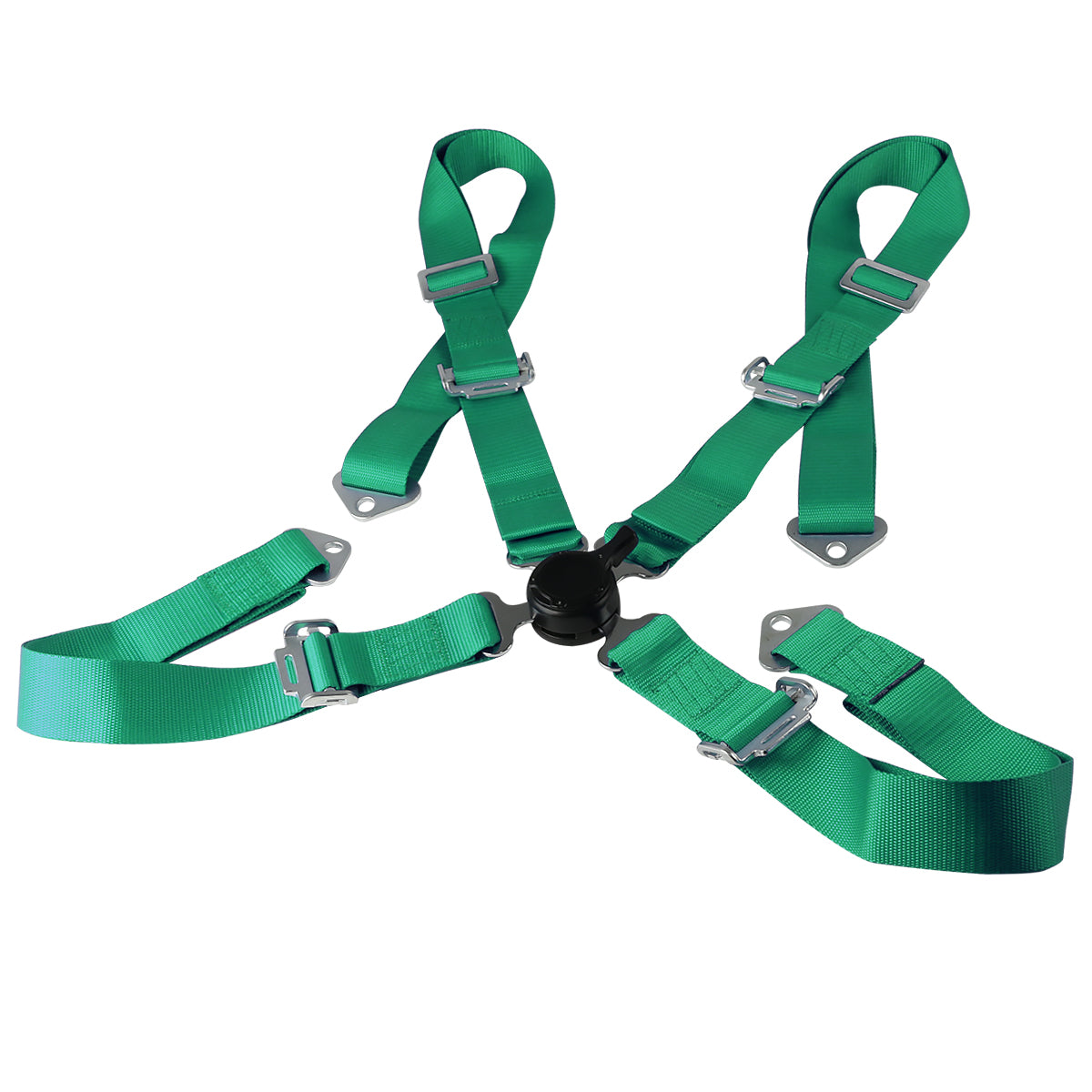 Universal Green 4 Point Quick Release Camlock Racing Seat Belt Safety Harness