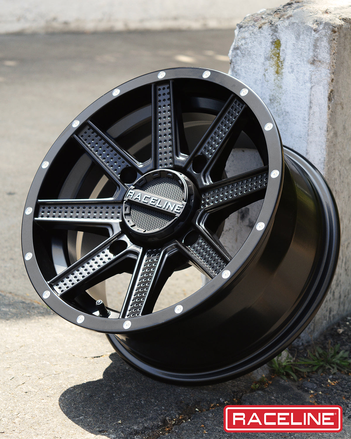 A92B Hostage 8-Spoke Dimpled Design Raceline Wheel - Satin Black