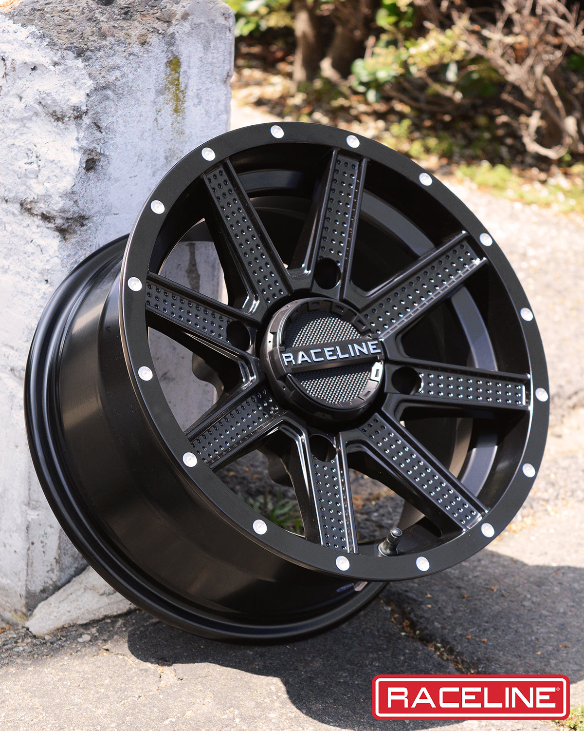 A92B Hostage 8-Spoke Dimpled Design Raceline Wheel - Satin Black