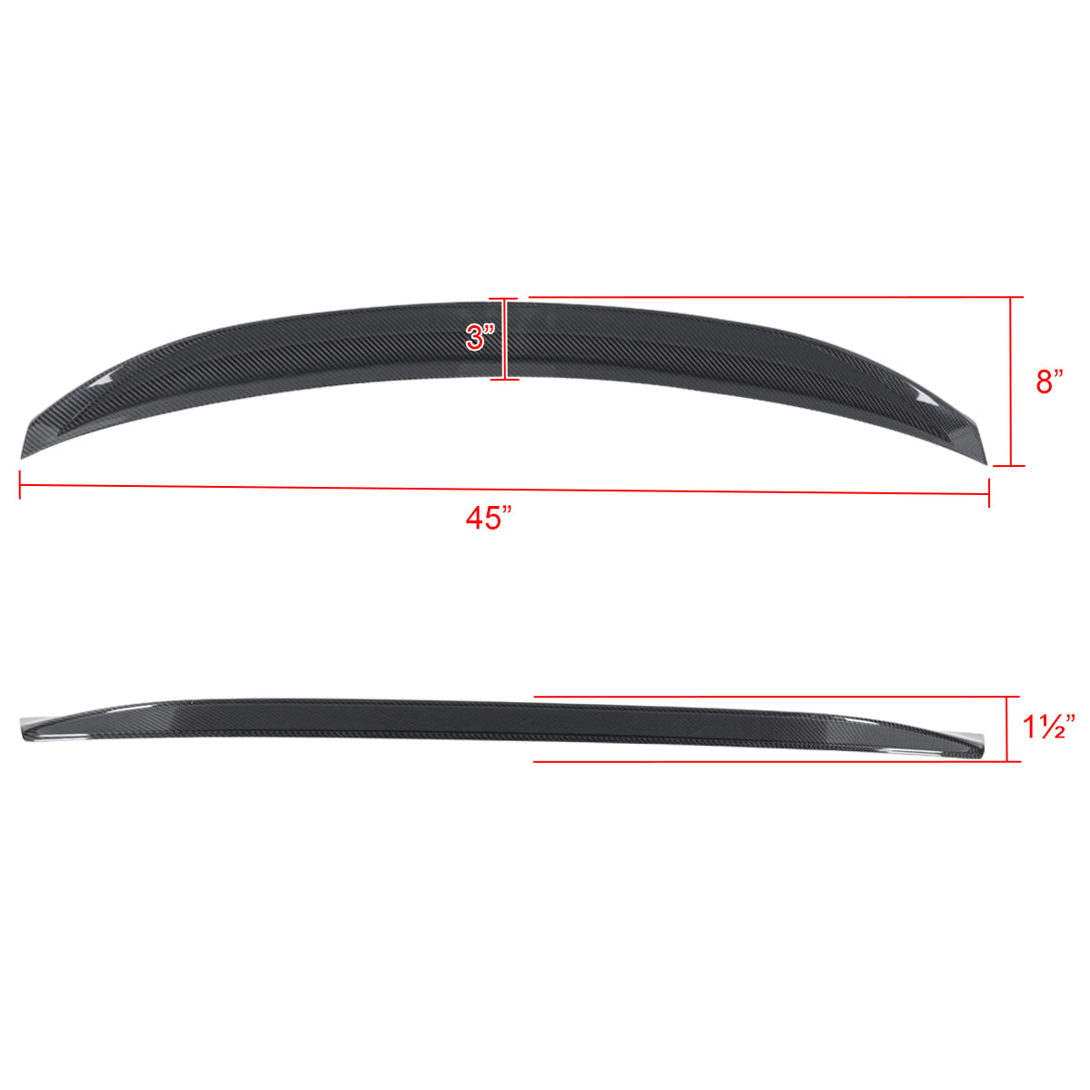 2018-2021 Kia Stinger VT Style Spoiler Lid (Carbon Fiber w/ Glossy Black Finish)