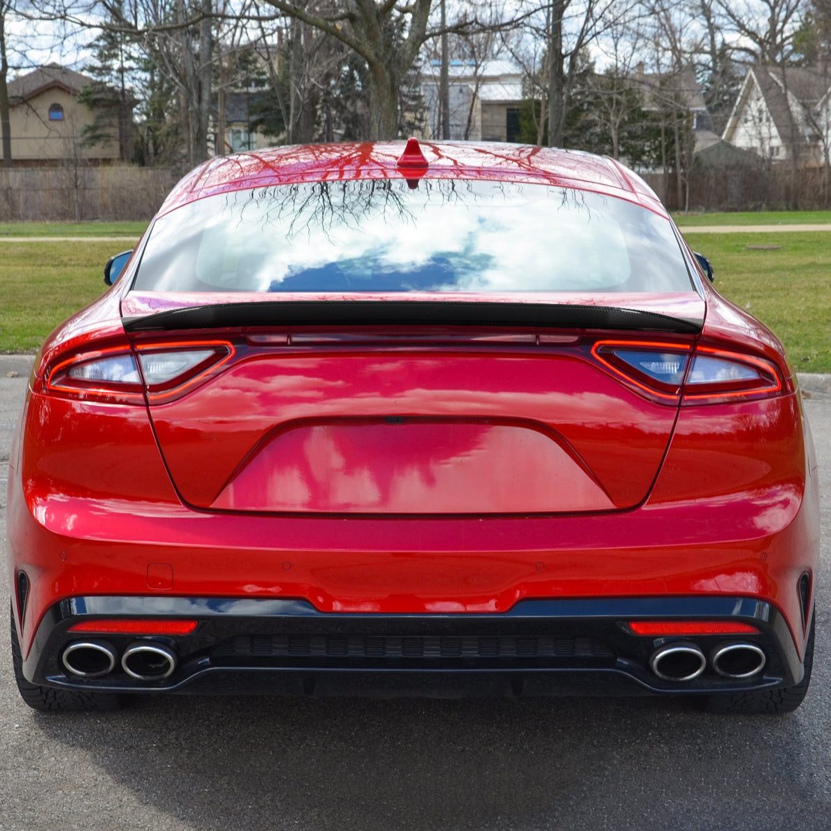 2018-2021 Kia Stinger VT Style Spoiler Lid (Carbon Fiber w/ Glossy Black Finish)