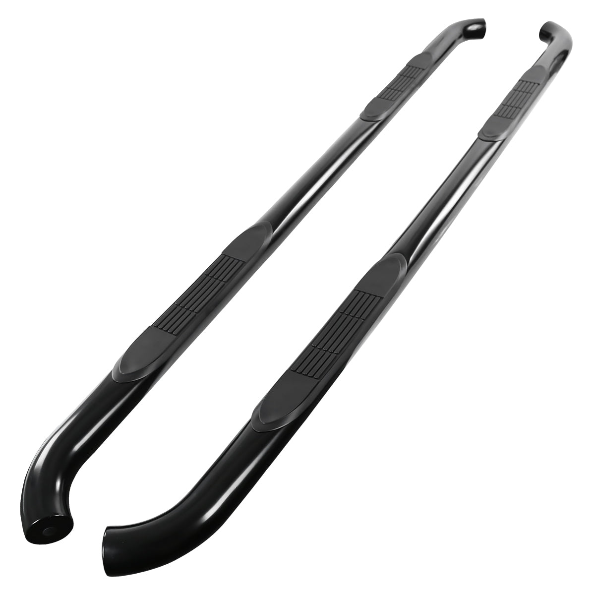 2004-2024 Nissan Titan Crew Cab Black Stainless Steel Side Step Nerf Bars