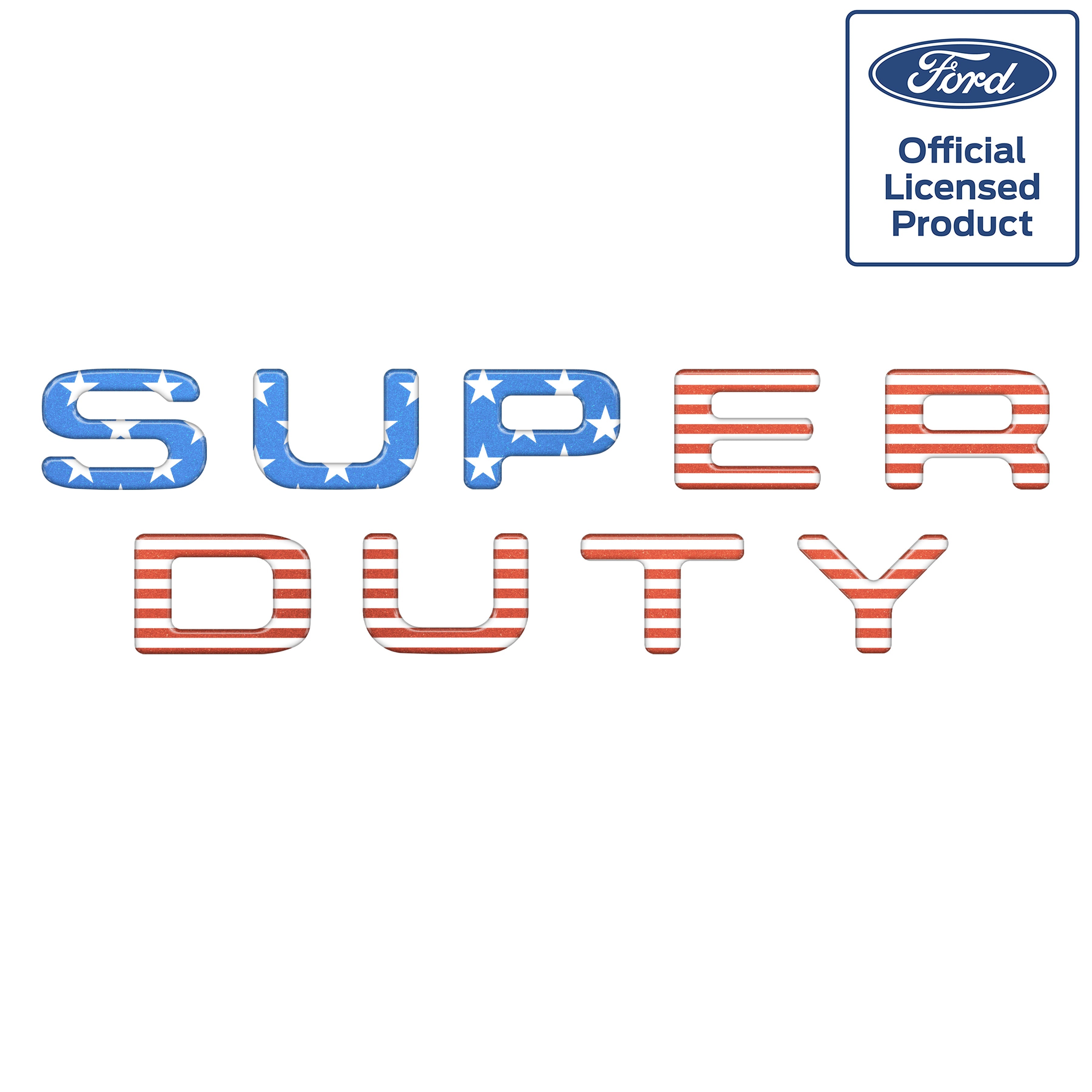 "SUPERDUTY" Tailgate Letter Inserts Fits 2008-2016 Ford Super Duty American Flag