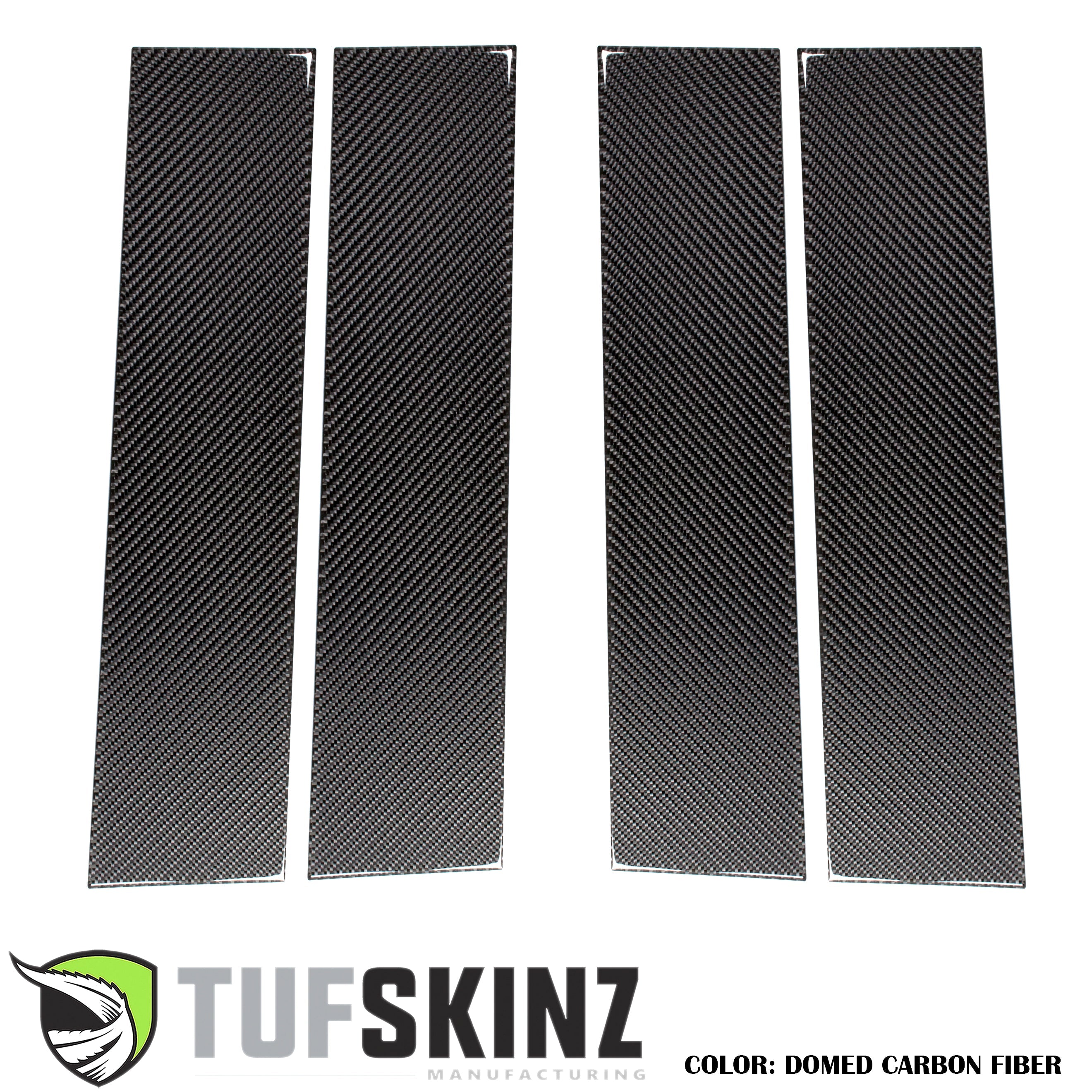 Super Crew/Super Cab Door Pillars Accent Trim Fits 2017-2020 Ford Super Duty Real Carbon Fiber(Domed)