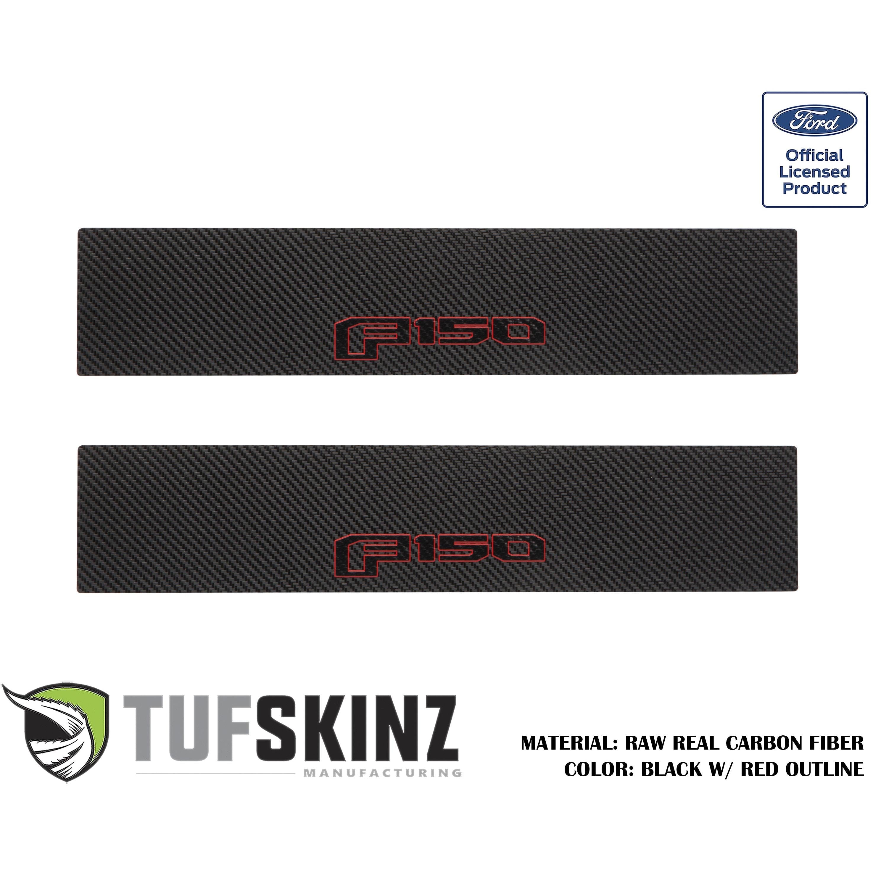 Door Sill Protection Overlays (Real Carbon Fiber) Fits 2015-2020 Ford F-150
