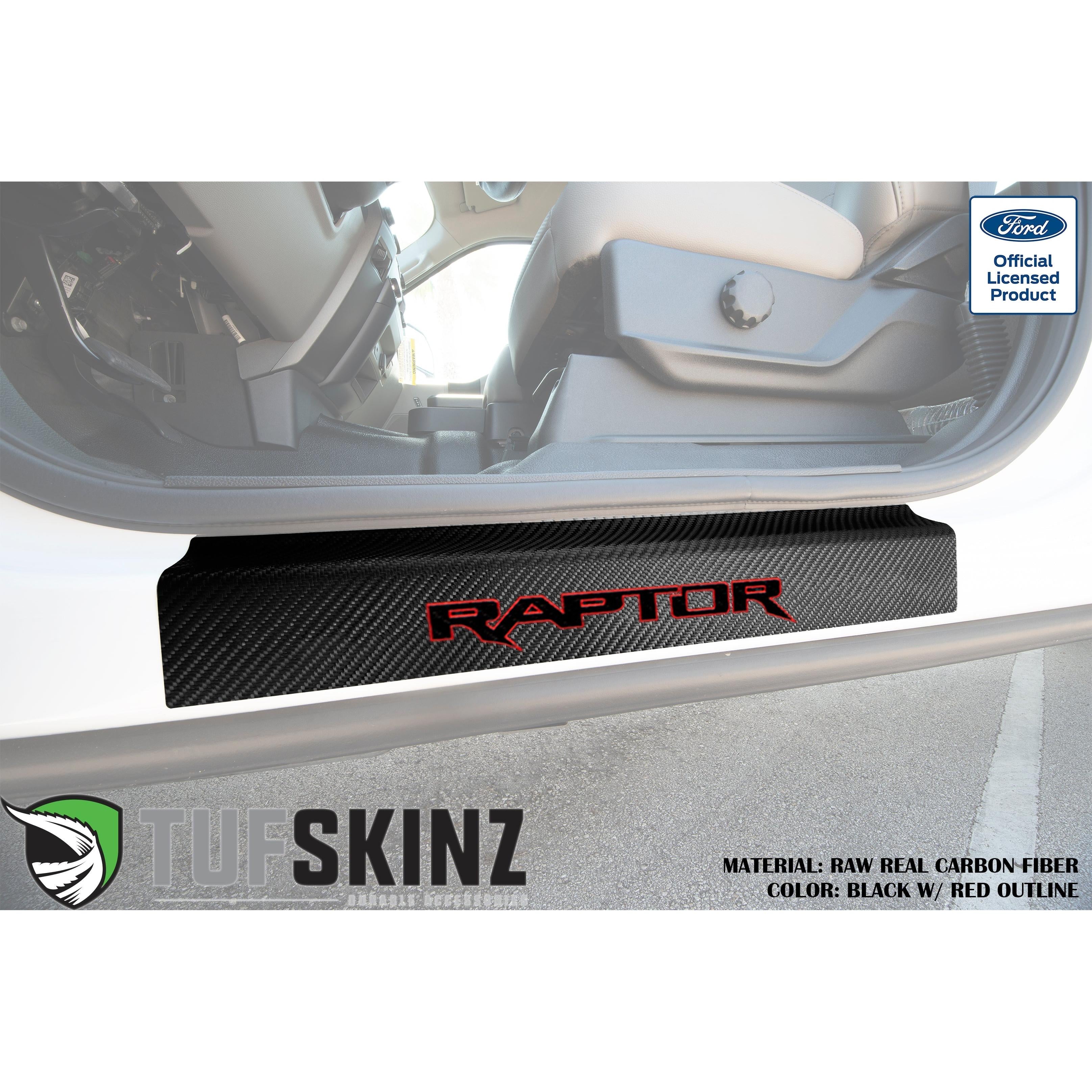 Door Sill Protection Overlays (Real Carbon Fiber) Fits 2015-2020 Ford F-150