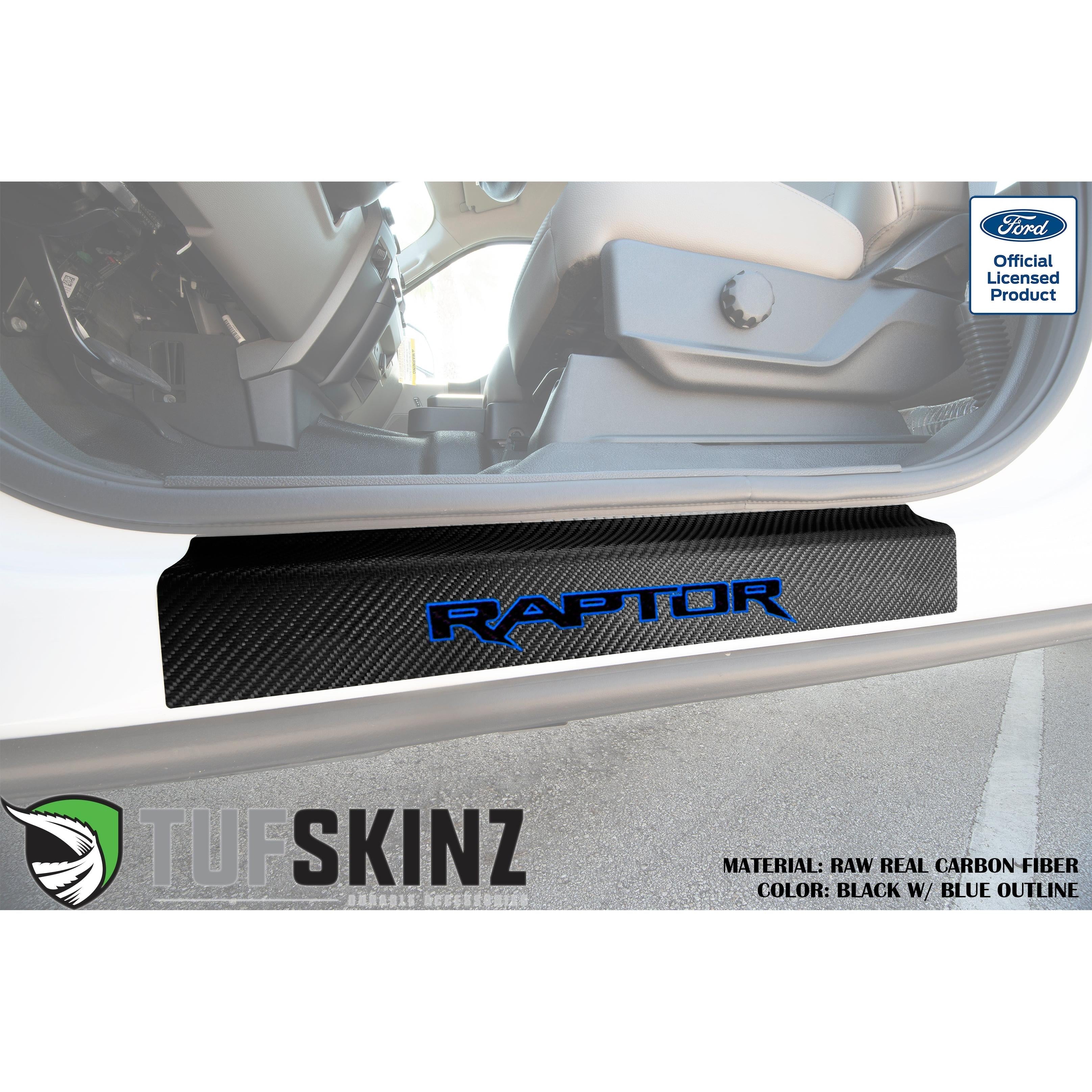 Door Sill Protection Overlays (Real Carbon Fiber) Fits 2015-2020 Ford F-150
