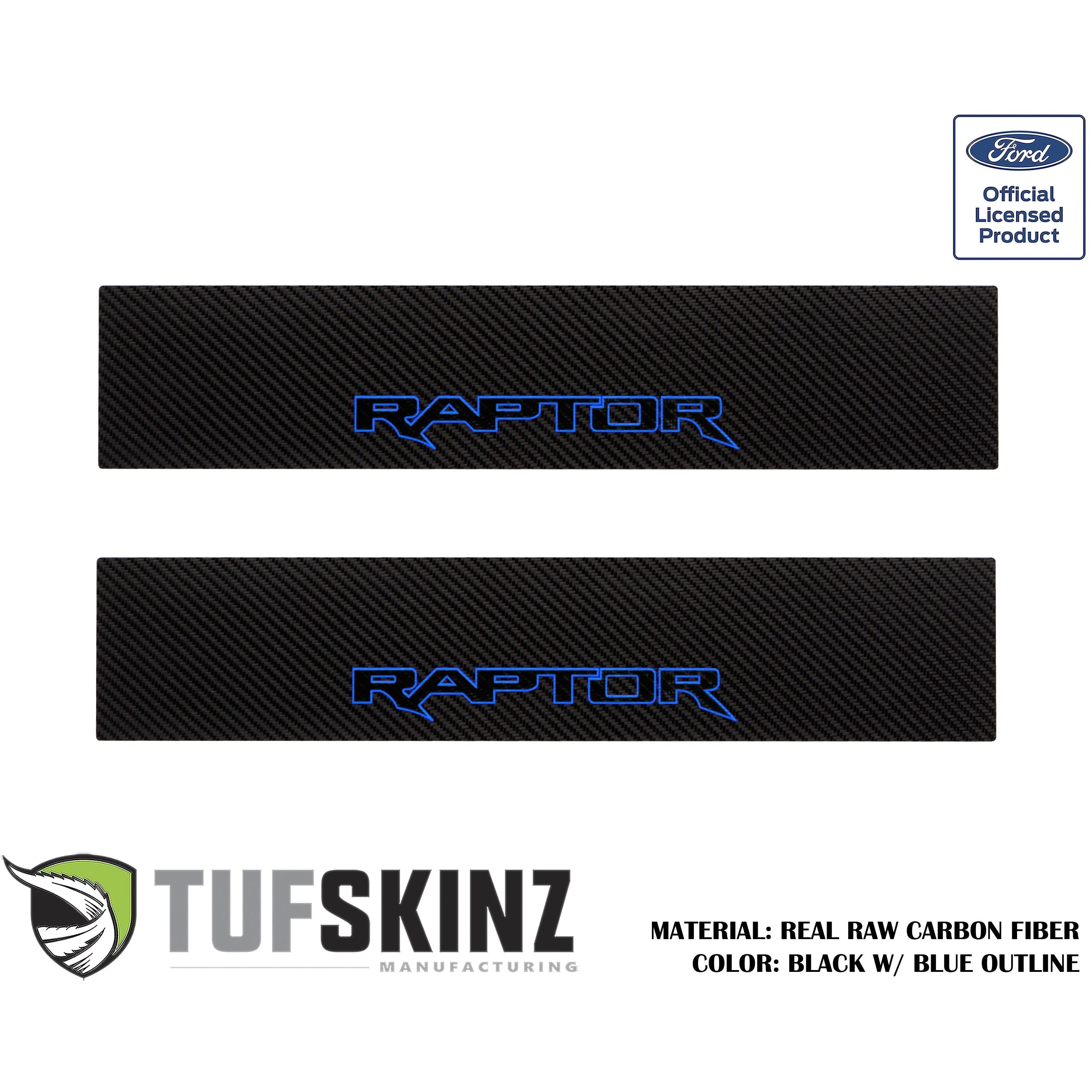 Door Sill Protection Overlays (Real Carbon Fiber) Fits 2015-2020 Ford F-150
