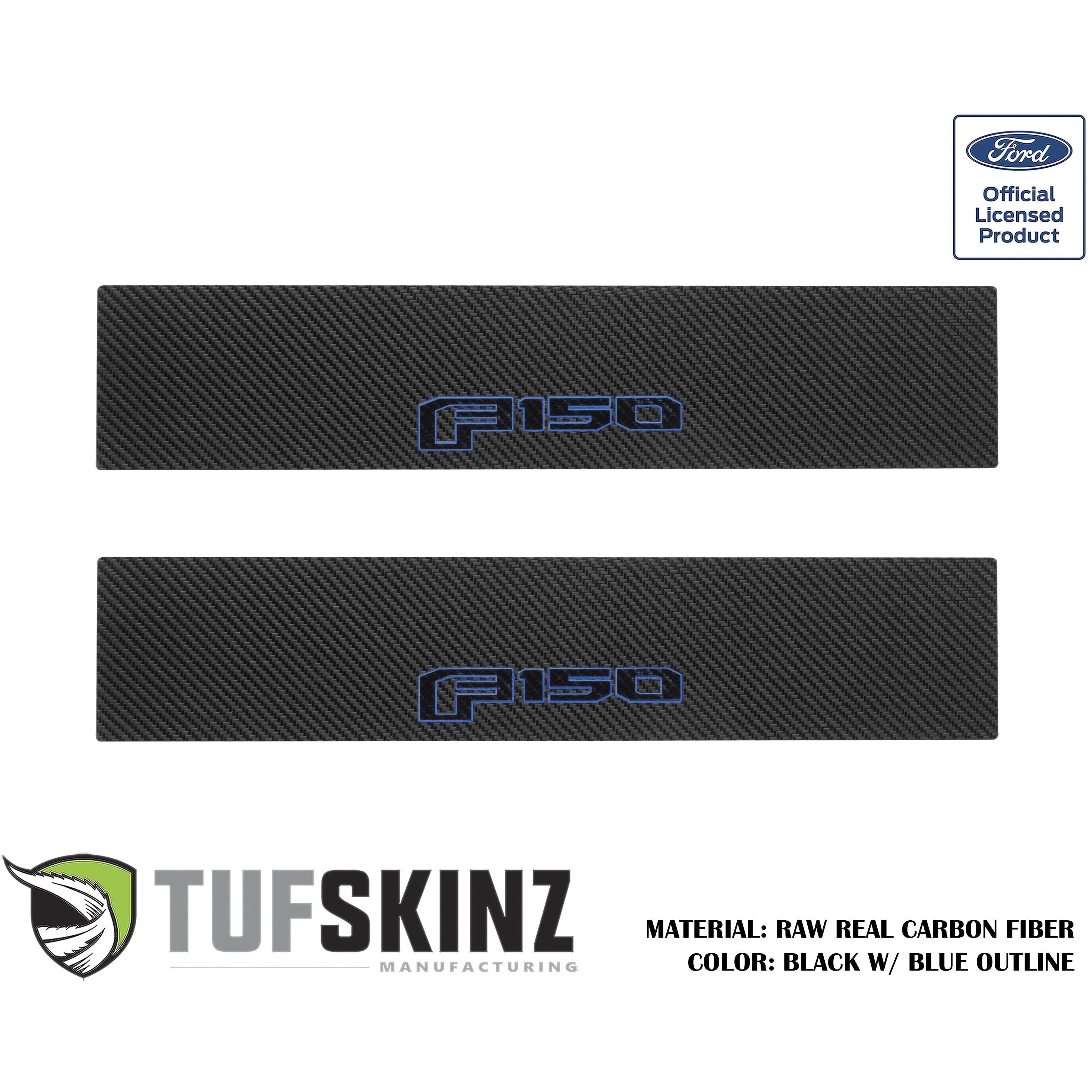 Door Sill Protection Overlays (Real Carbon Fiber) Fits 2015-2020 Ford F-150