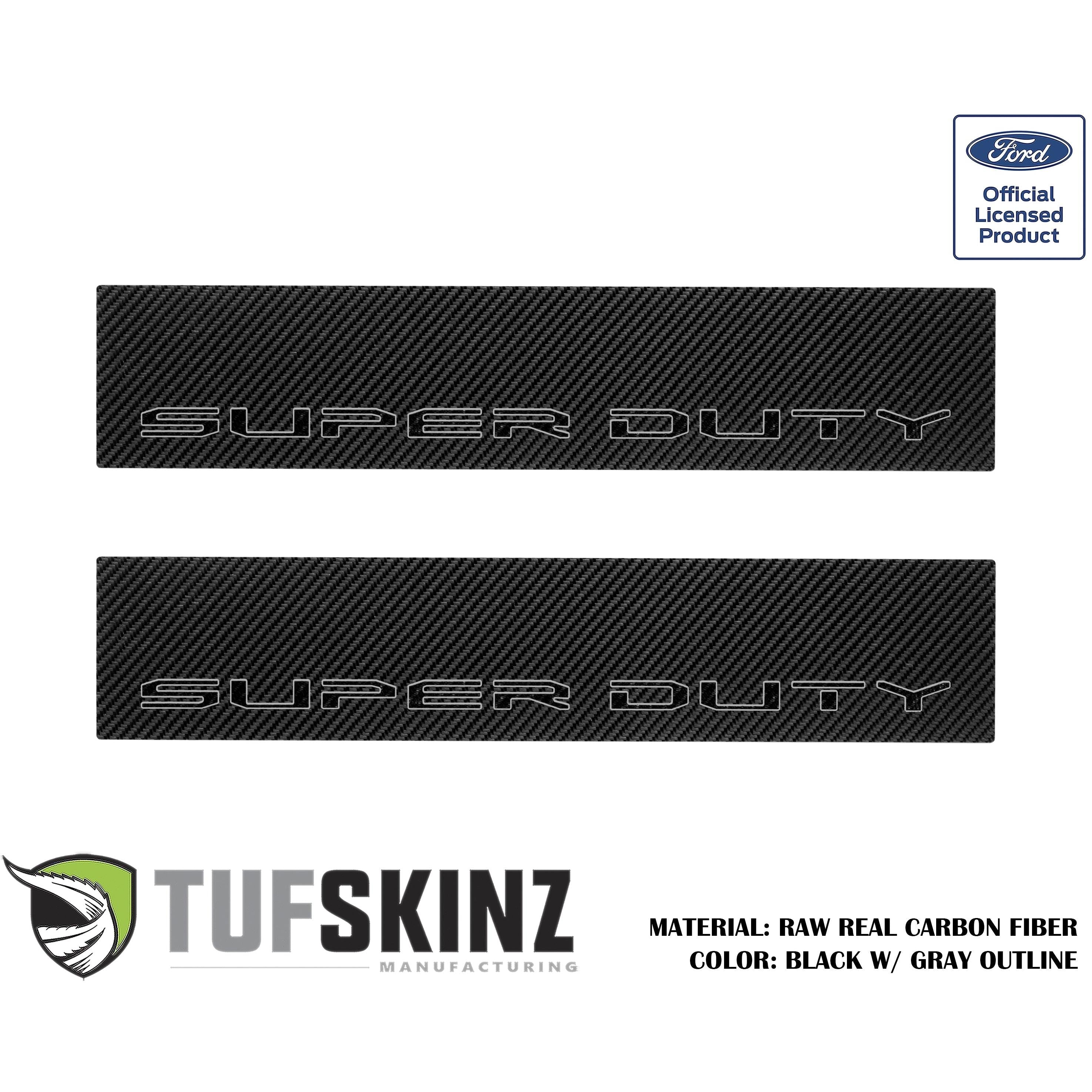 Door Sill Protection Overlays (Real Carbon Fiber) Fits 2017-2020 Ford Super Duty