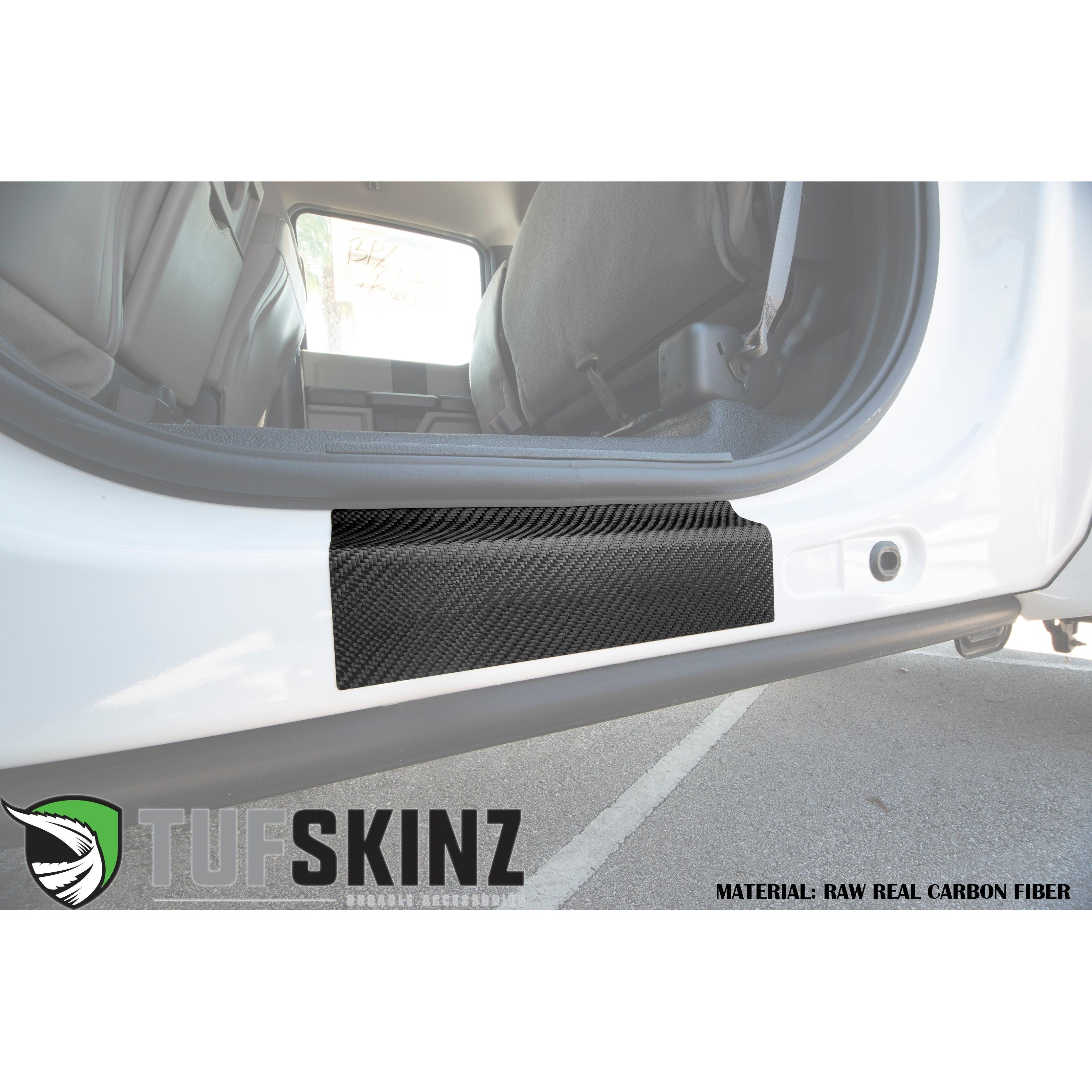 Door Sill Protection Overlays (Real Carbon Fiber) Fits 2017-2020 Ford Super Duty