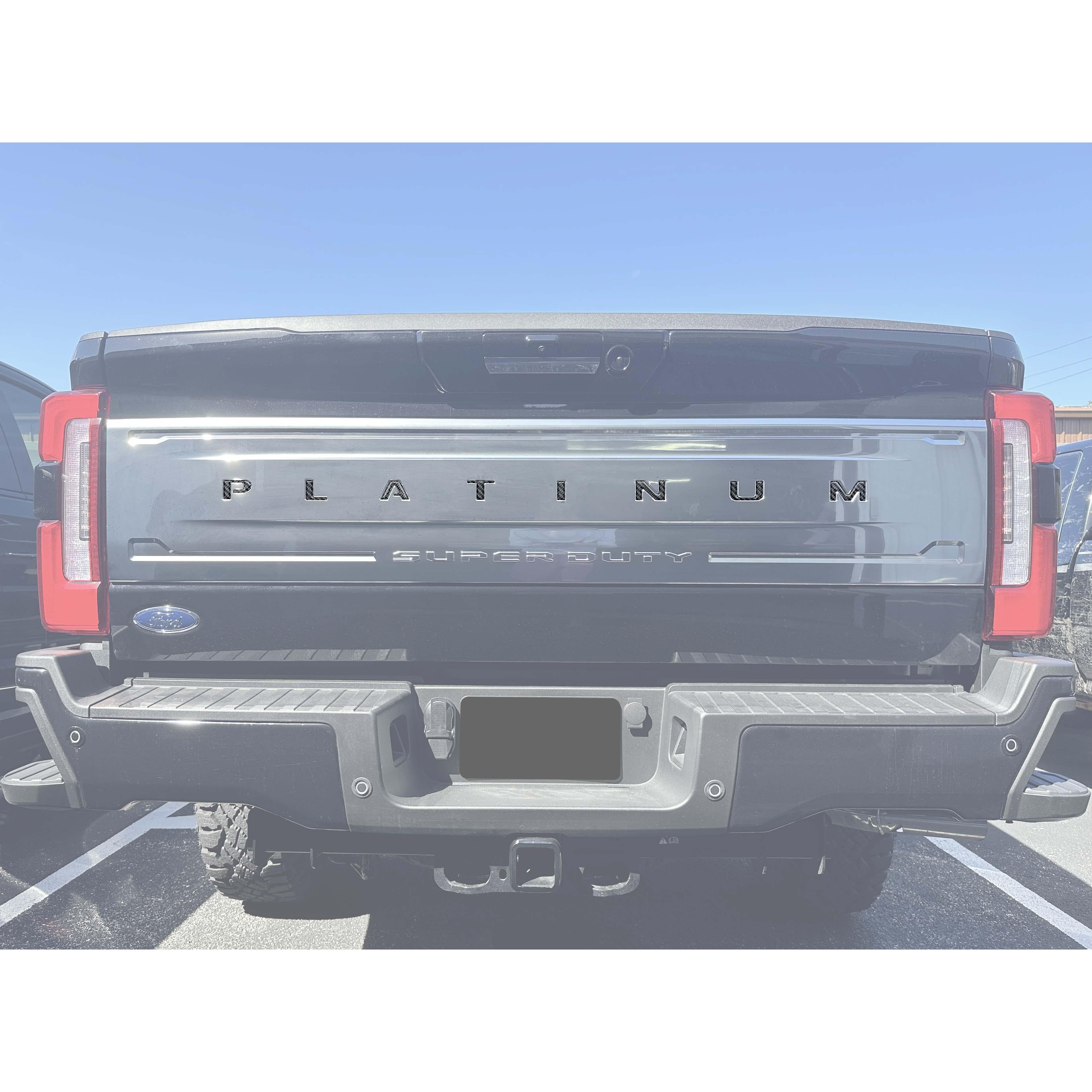 Platinum Tailgate Letter Inserts Fits 2023-2024 Ford Super Duty Platinum & 2025-2026 Platinum Plus