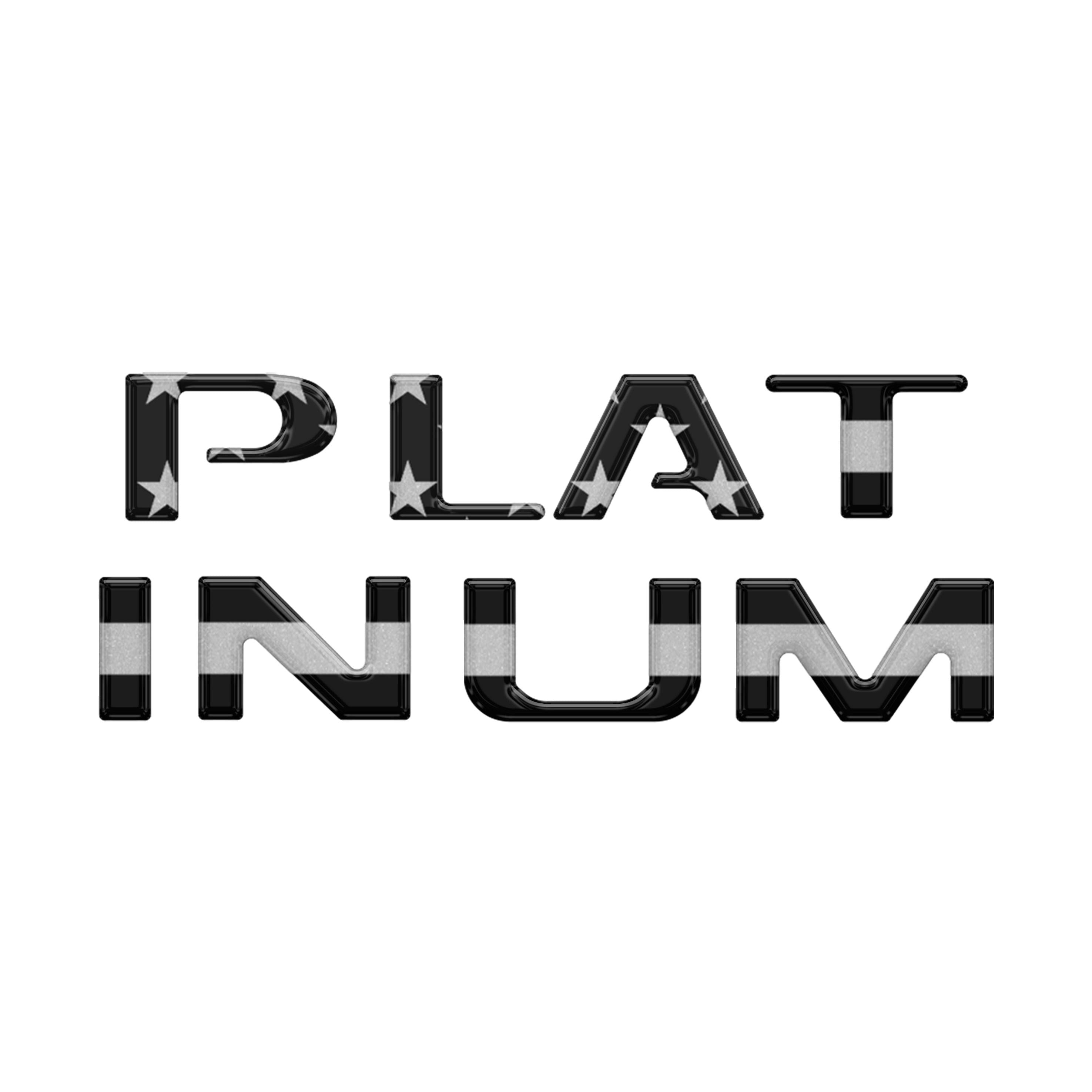 Platinum Tailgate Letter Inserts Fits 2023-2024 Ford Super Duty Platinum & 2025-2026 Platinum Plus