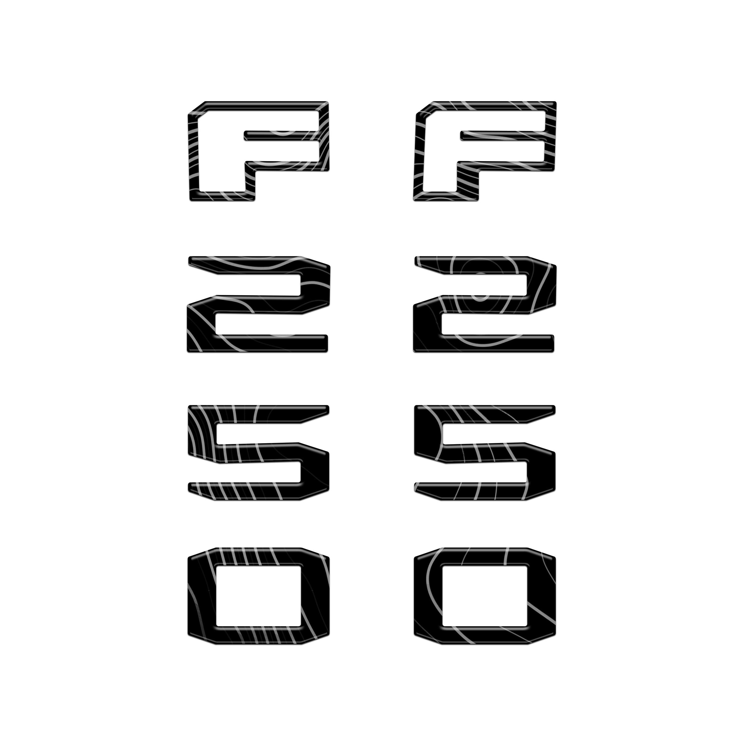 Fender Badge Letter Overlays Fits 2023-2026 Ford Super Duty