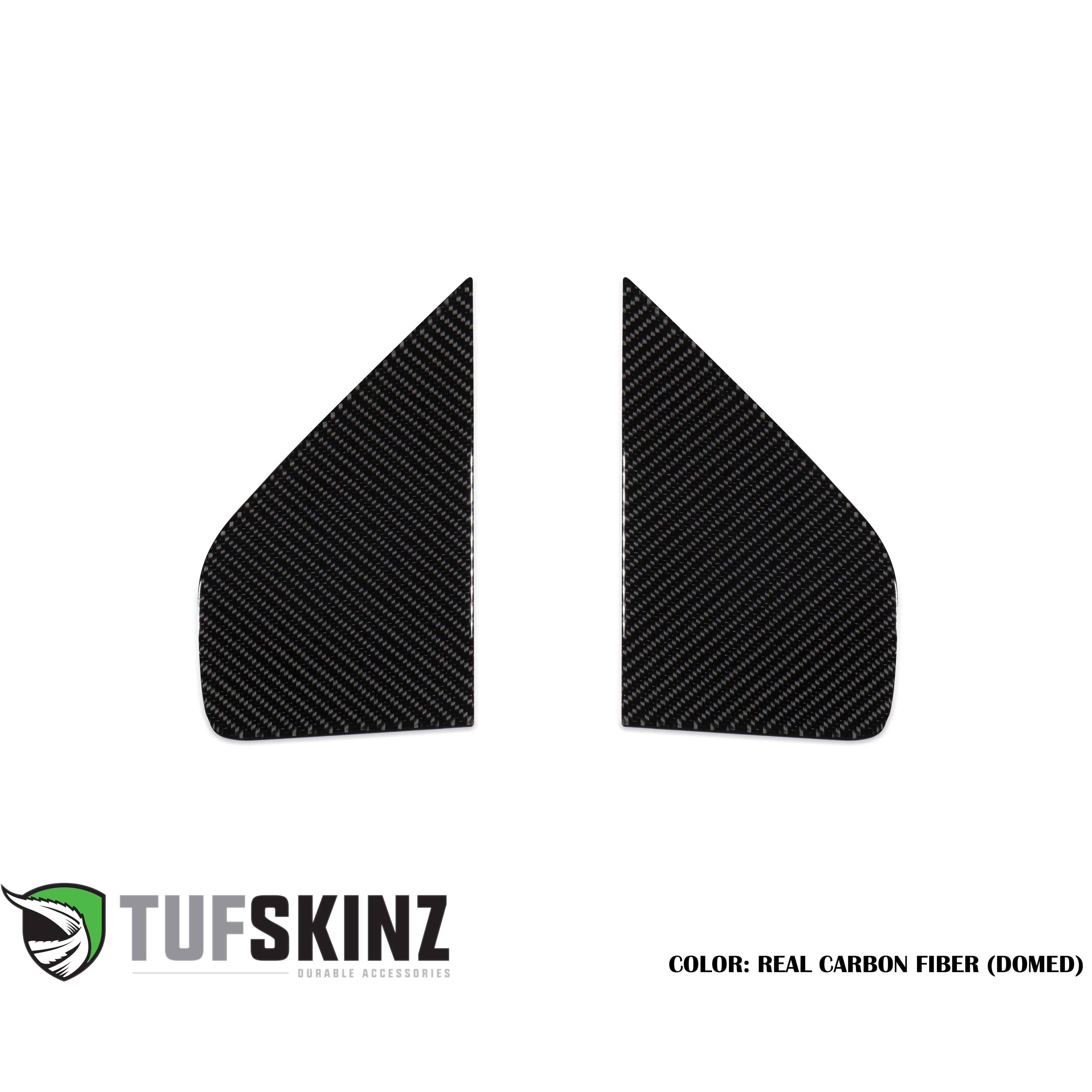 A Pillar Accent Trim Fits 2019-2020 Chevrolet Silverado HD Real Carbon Fiber(Domed)