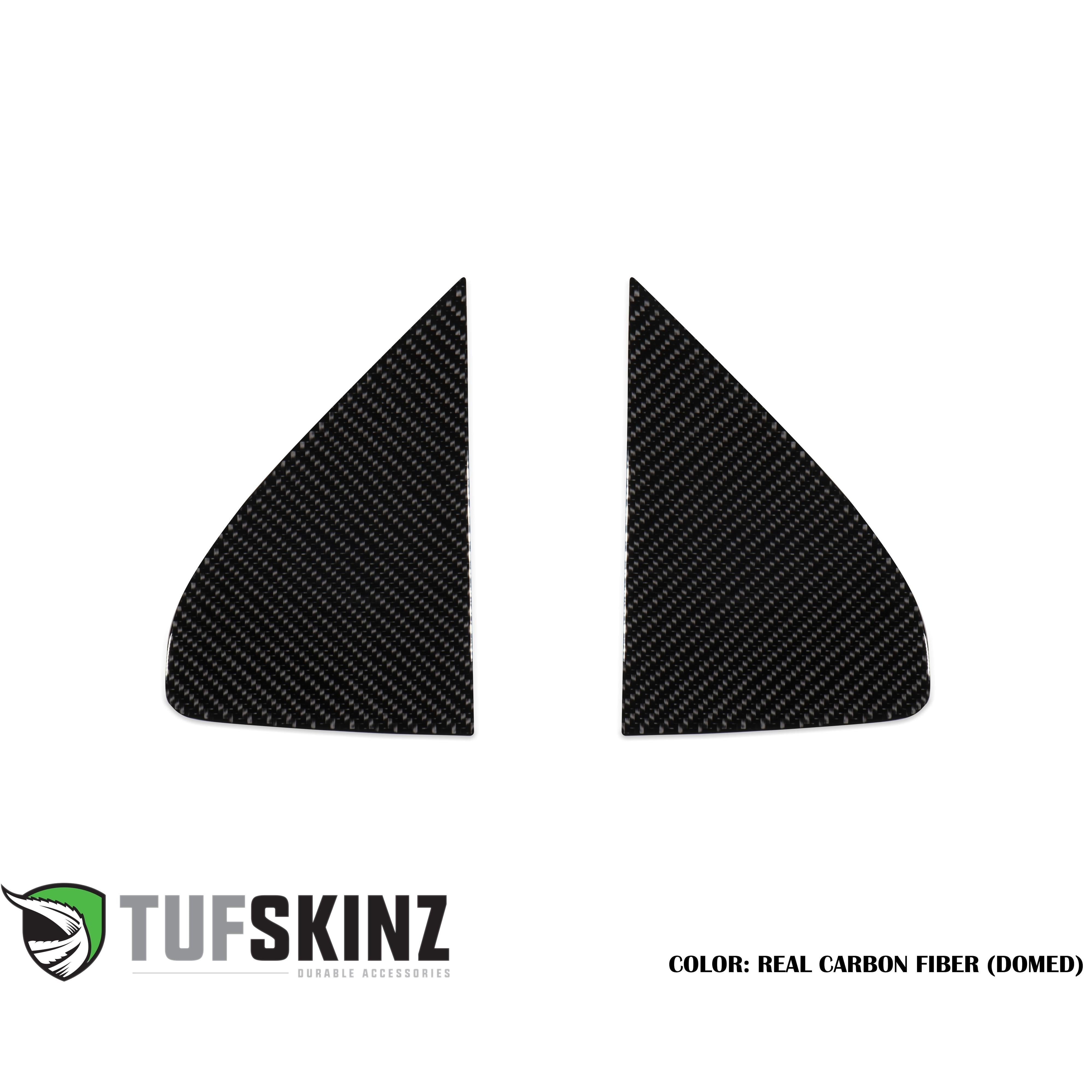 A-Pillar Accent Trim Fits 2019-2020 Chevrolet Silverado Real Carbon Fiber(Domed)