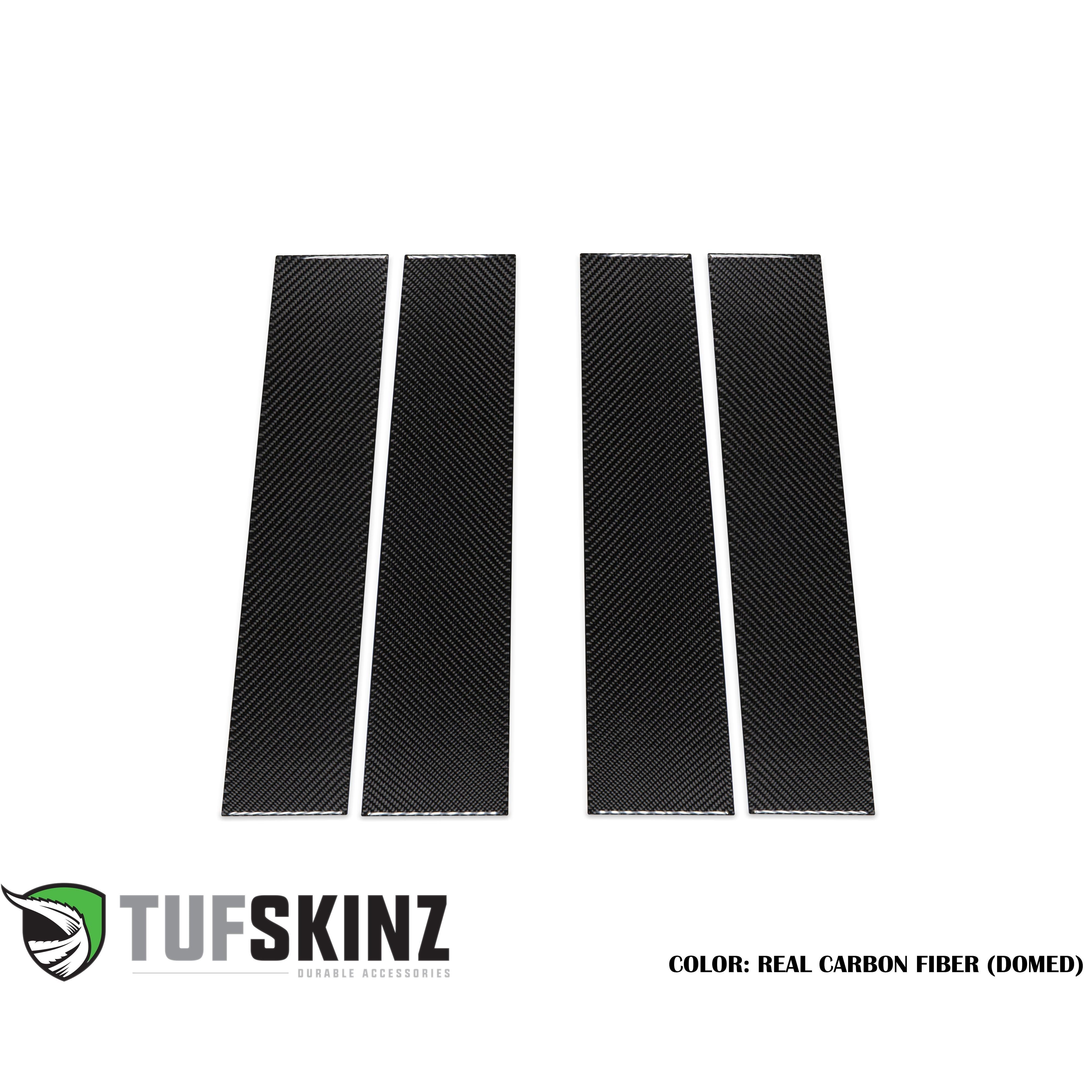 B-Pillar Accent Trim Fits 2019-2020 Chevrolet Silverado Real Carbon Fiber(Domed)