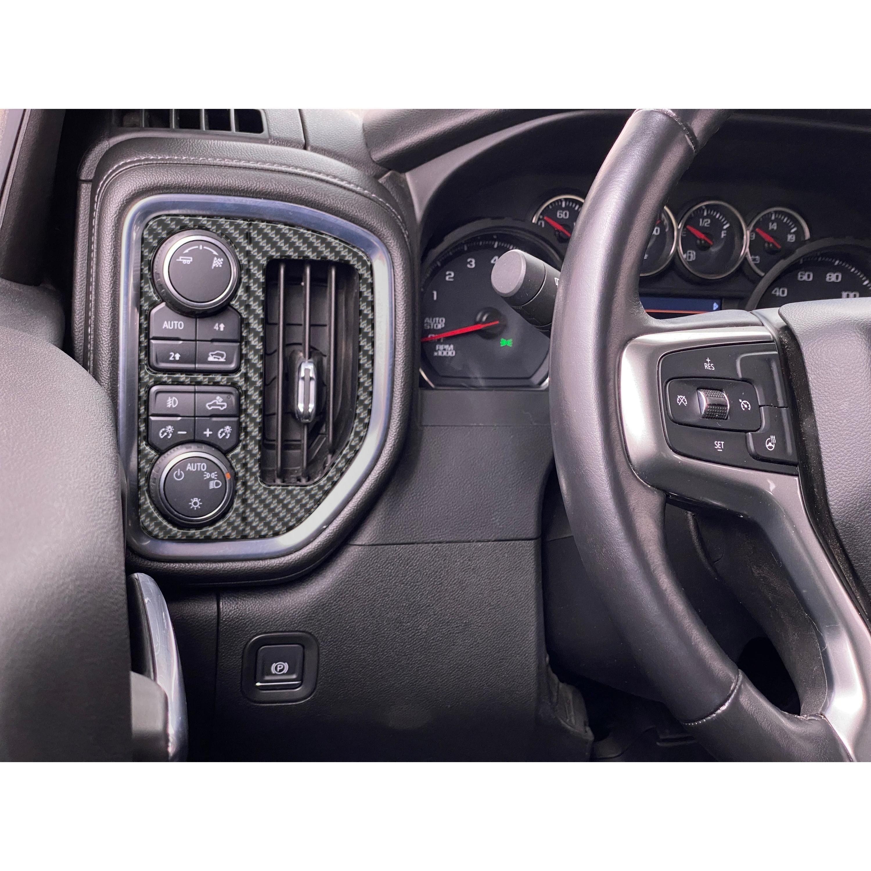 A/C Vent & Headlight Control Accent Overlays Fits 2019-2021 Chevrolet Silverado