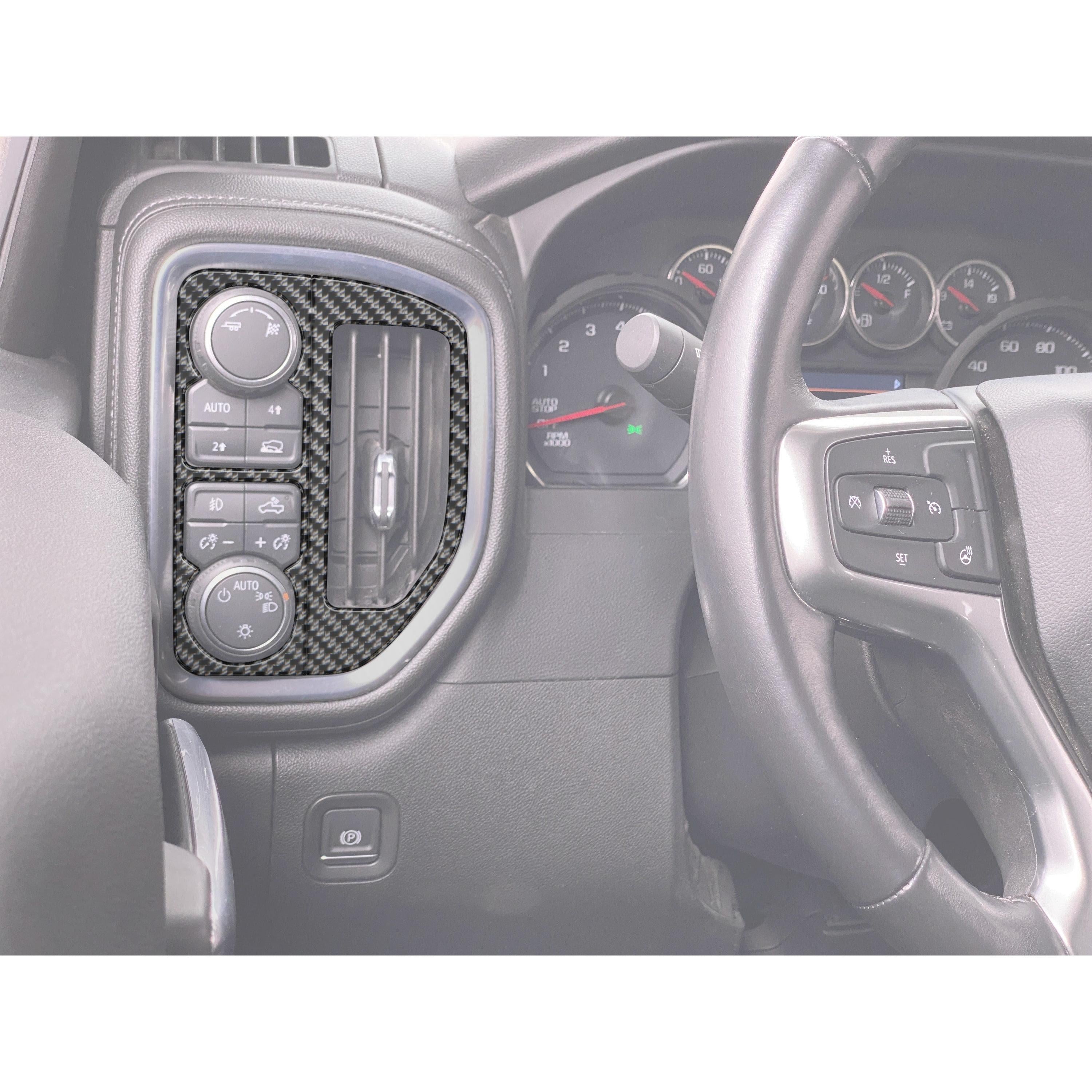 A/C Vent & Headlight Control Accent Overlays Fits 2019-2021 Chevrolet Silverado