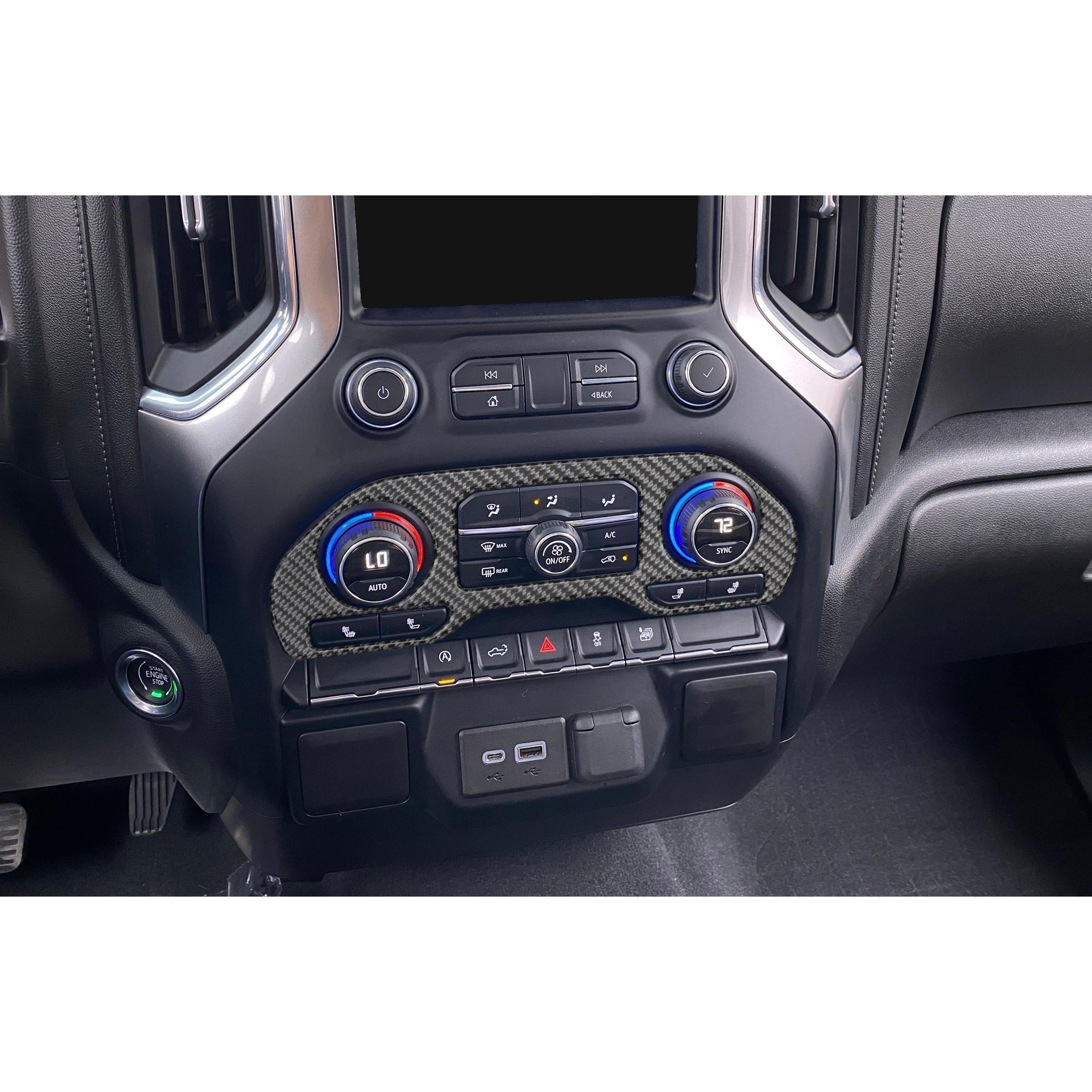 Center Dash Climate Control Accent Overlay Fits 2019-2021 Chevrolet Silverado