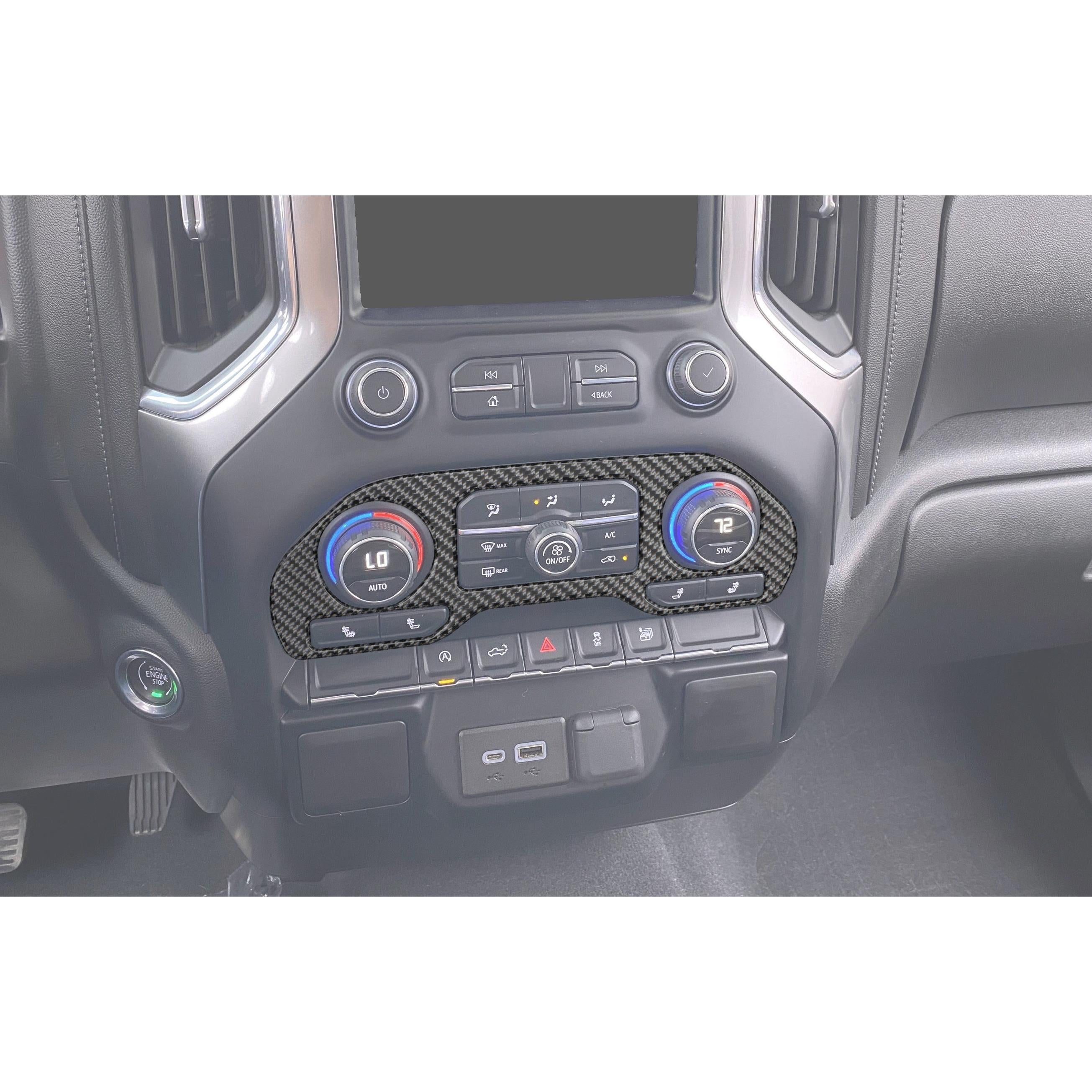 Center Dash Climate Control Accent Overlay Fits 2019-2021 Chevrolet Silverado