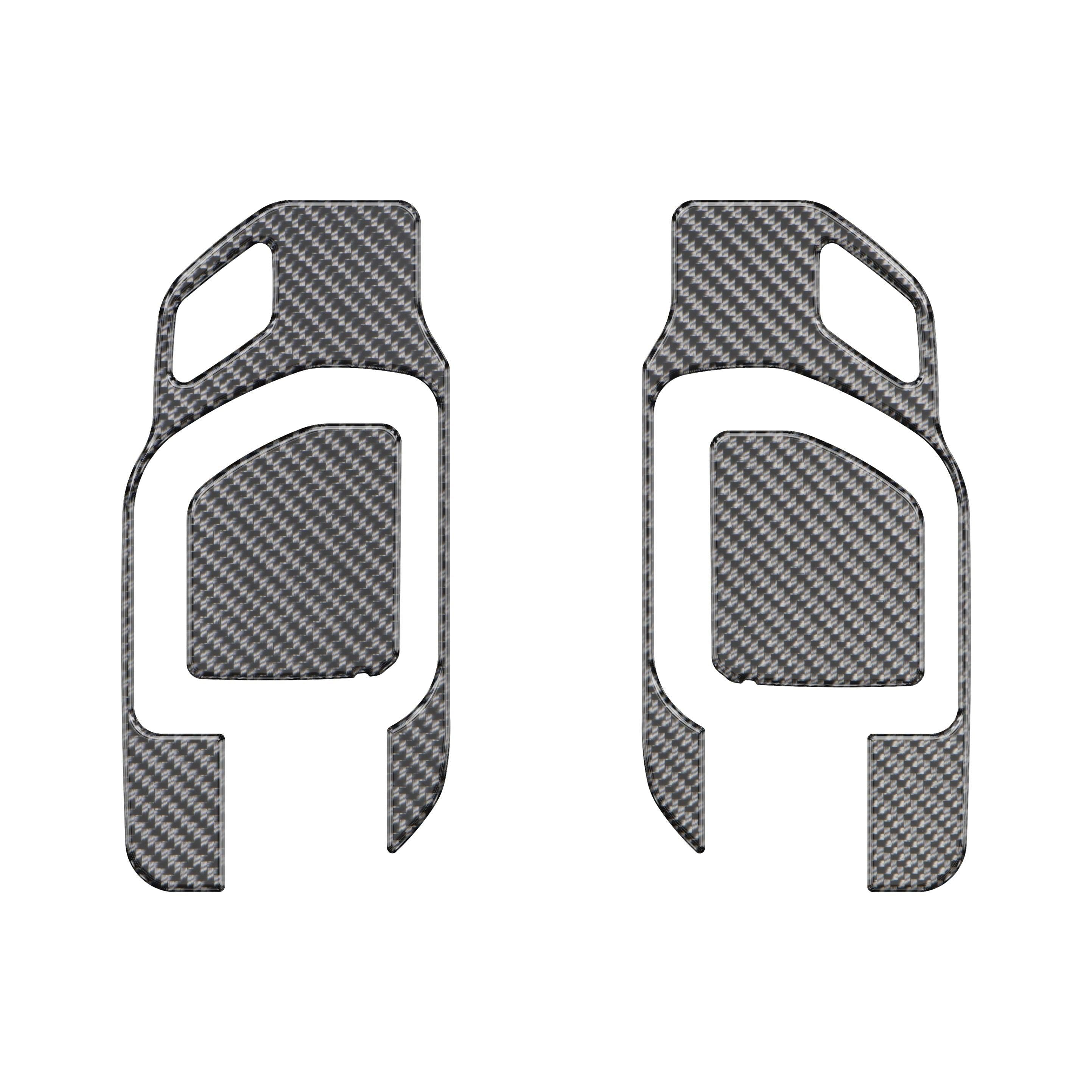 Door Handle Surround Accents Accent Trim Fits 2019-2021 Chevrolet Silverado Real Carbon Fiber(Domed)
